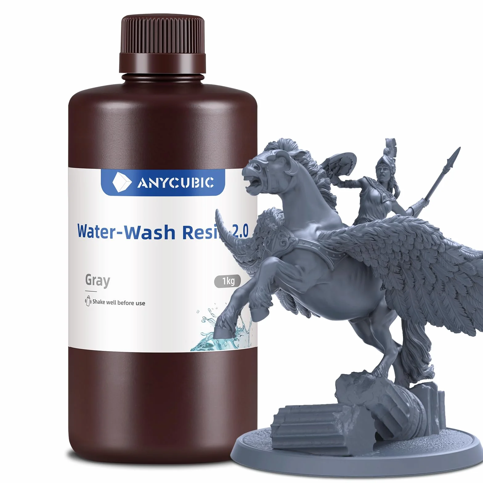 ANYCUBIC żywica 3D Drucker zmywalna wodą UV 405nm Standardowy fotopolimer szary 1000g