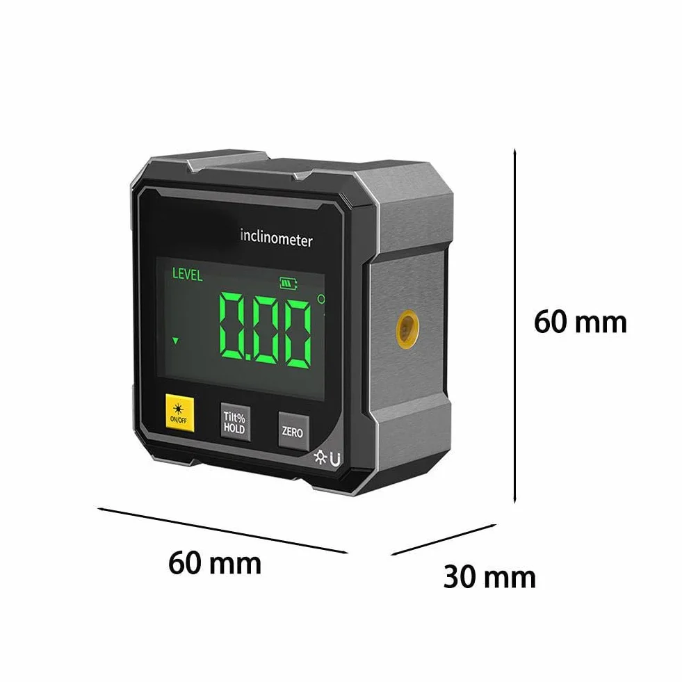 Cyfrowy miernik kąta magnetyczny 4-stronny z podświetleniem LCD ładowanie USB