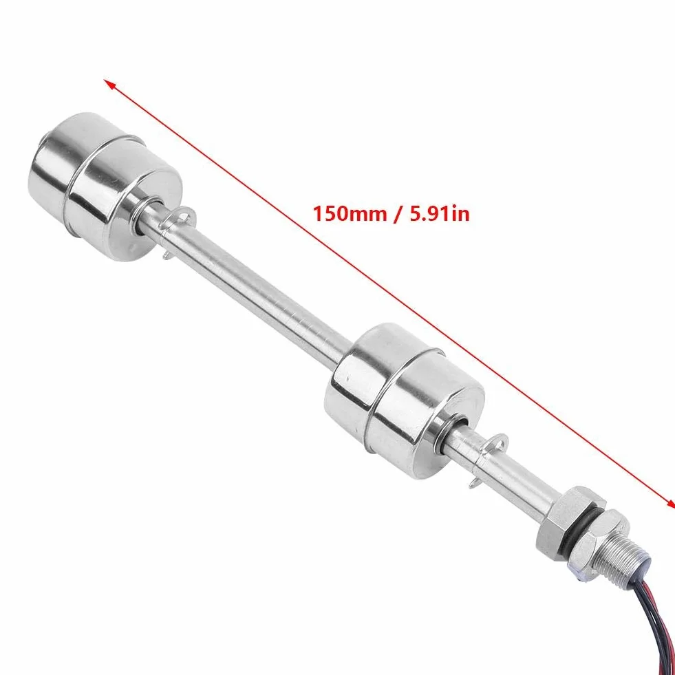 Czujnik poziomu wody – podwójny czujnik poziomu płynów ze stali nierdzewnej do zbiorników (150 mm)