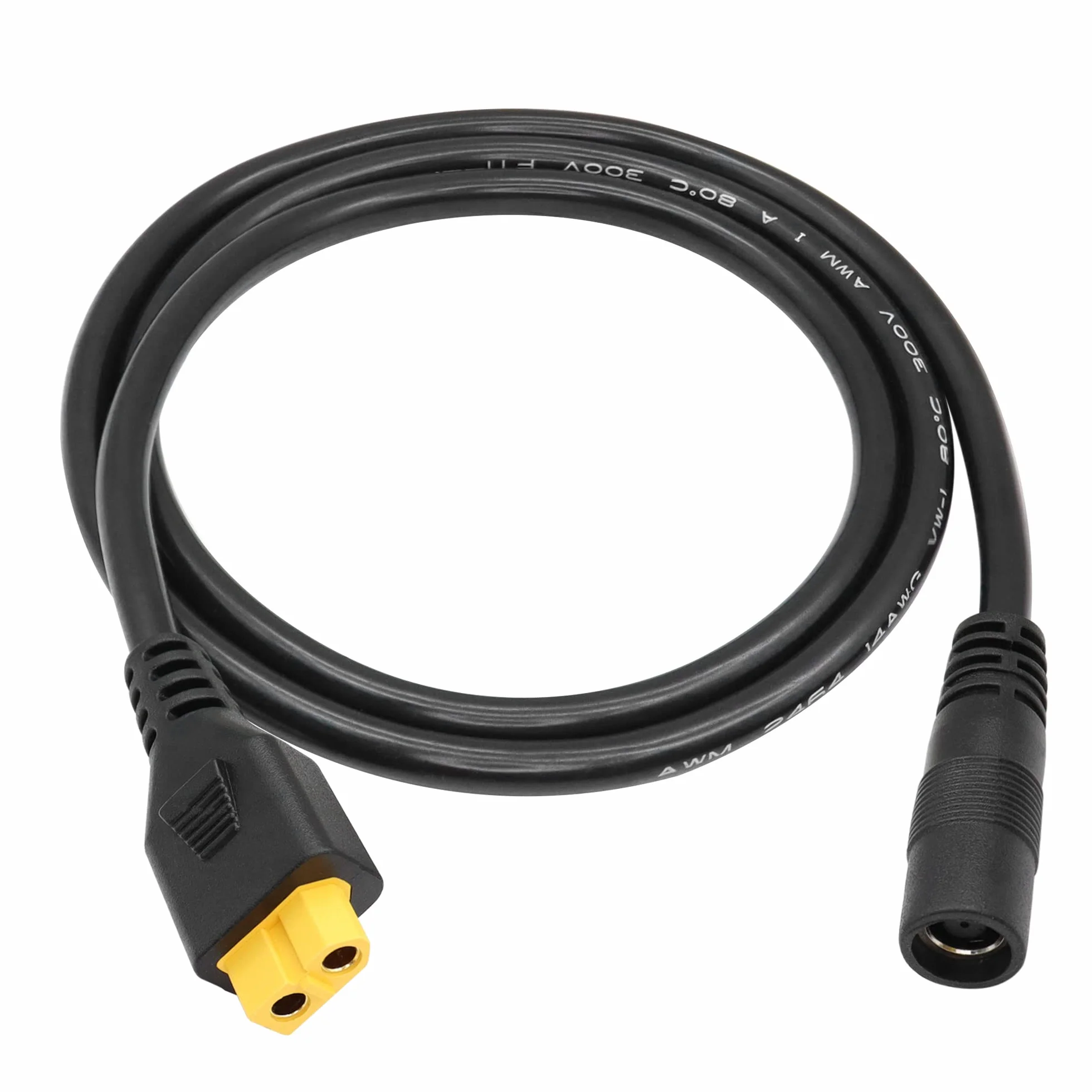 Adapter wtyczki XT60 na DC 8 mm, gniazdo XT60 na DC 7,9 mm x 0,9 mm, gniazdo 14AWG, kabel zasilający, do przenośnej elektrowni, generatora solarnego, panelu słonecznego (1 m/3 m)