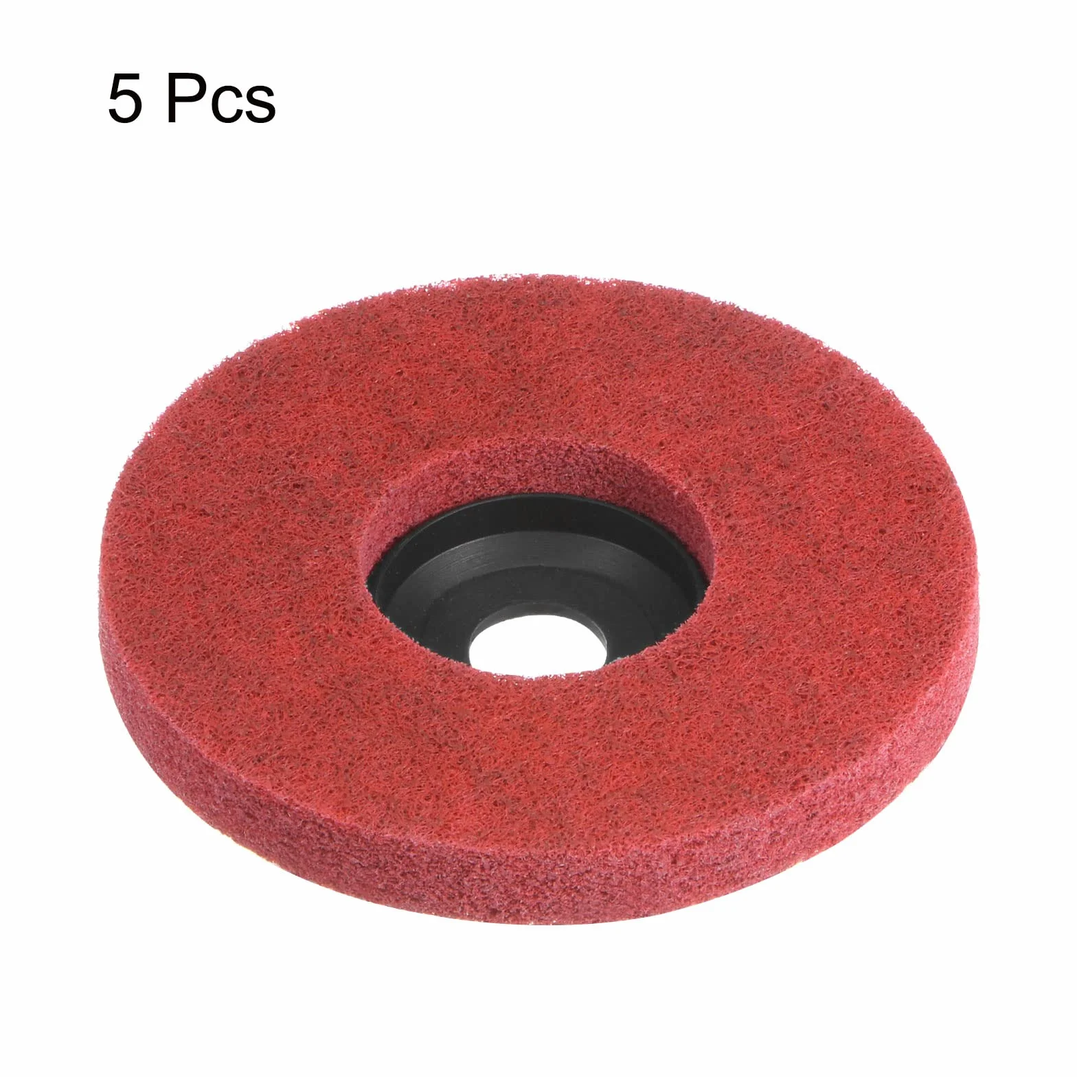 QUARKZMAN Koło polerskie z włókna nylonowego 4" x 5/8" tarcze szlifierskie do szlifierek kątowych 240 ziarnistość 9P włóknina tarcza szlifierska ściernica polerska koło do szlifierki kątowej czerwone