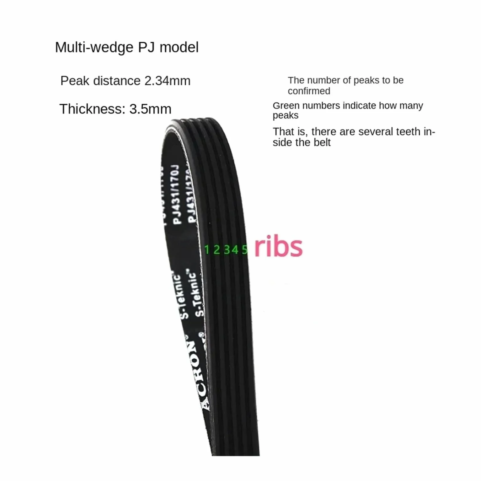 Rubber Conveyor Belt PJ540 PJ543 PJ546 PJ550 PJ555 PJ556 PJ559 PJ560 PJ565 PJ568 5ribs