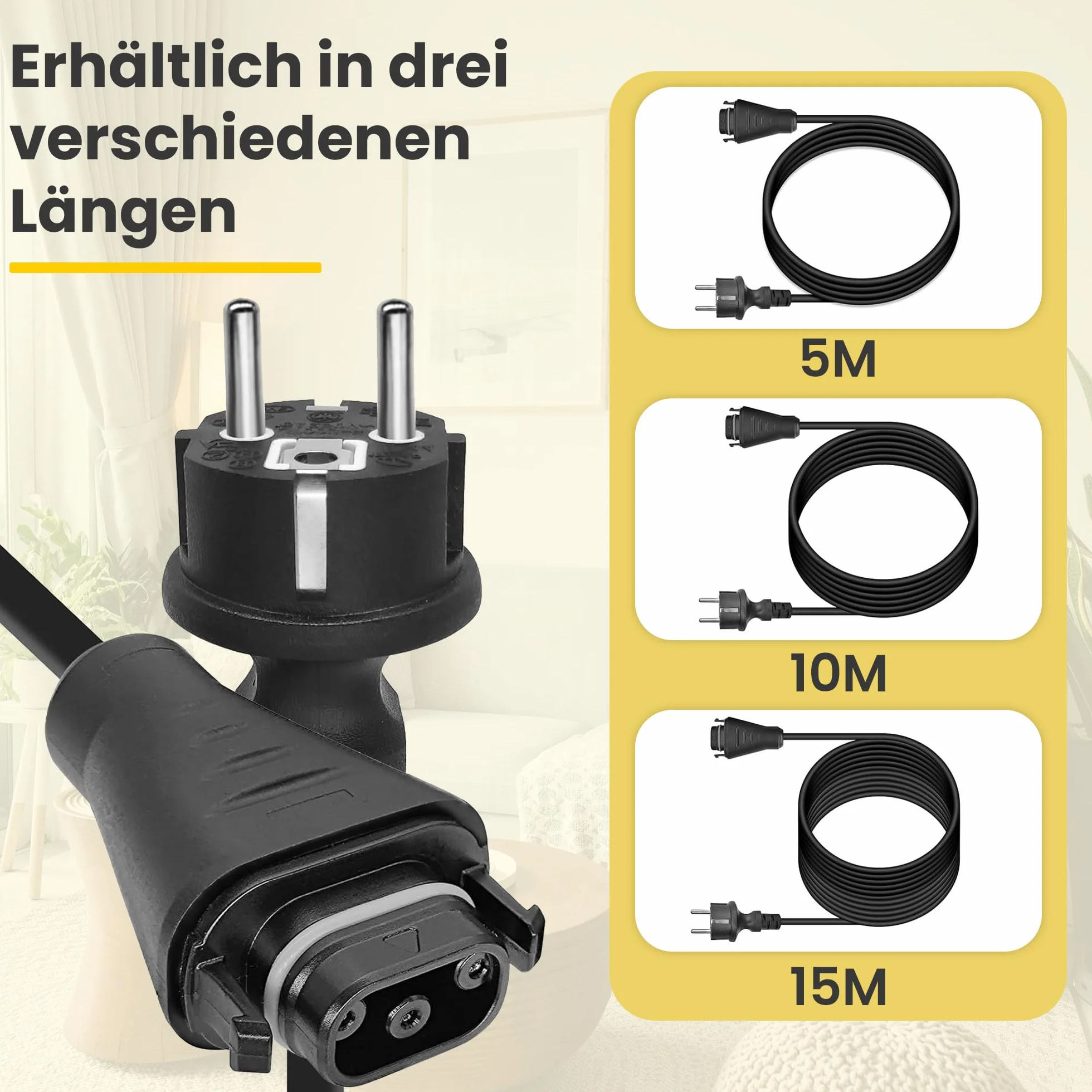 Offgridtec 5M Bc-05 Kabel Połączeniowy Z Wtyczką Żeńską Na Schuko, 3 X 1,5 Mm², Do Mikroinwerterów Serii Hms, Odporny Na Warunki Atmosferyczne, Niezawodny Przesył Energii Na Zewnątrz