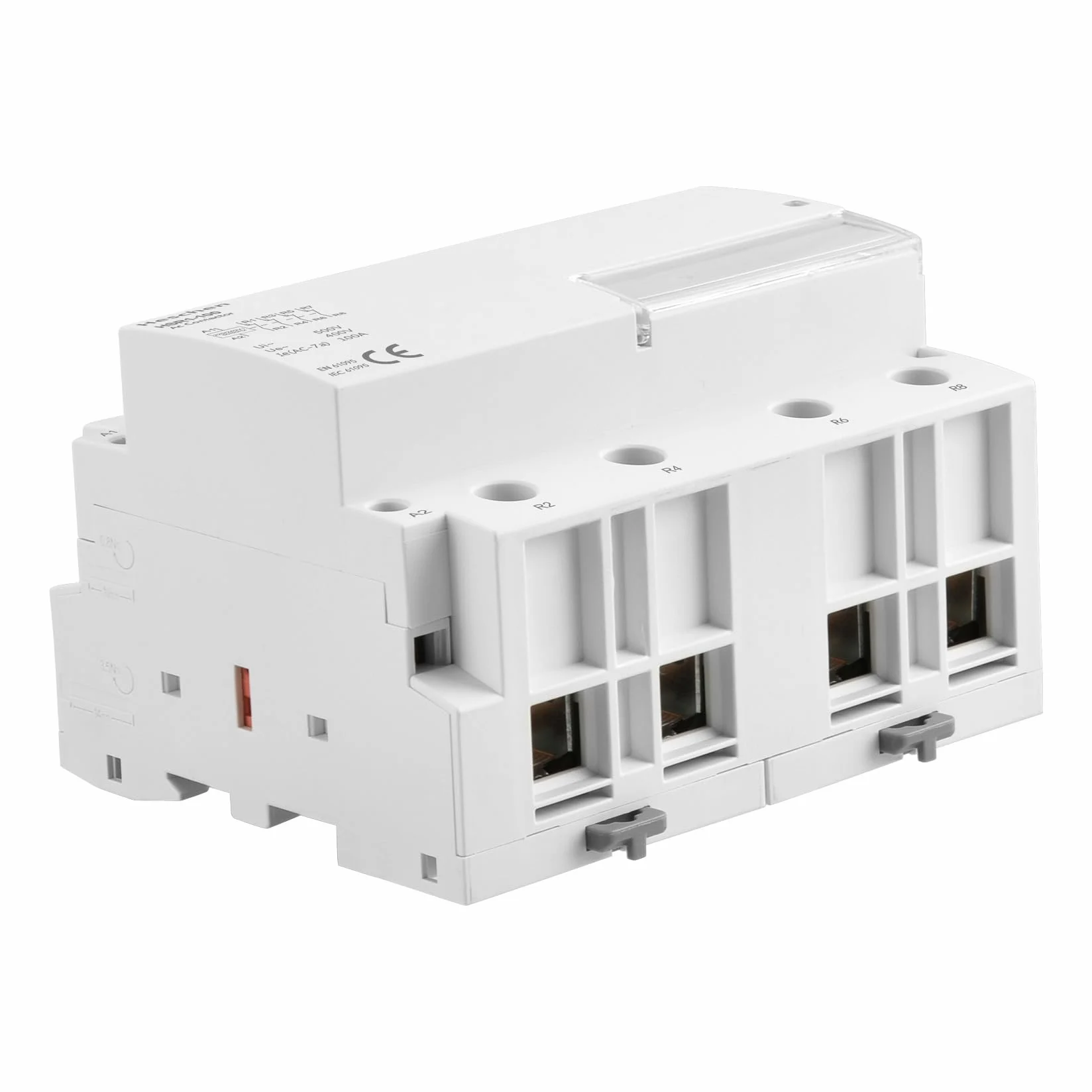 Heschen Domowy stycznik prądu zmiennego, HSR1-100, Ie 100A, 4-biegunowy, cztery normalne zamknięte, napięcie cewki AC 220 V, 35 mm montaż na szynie DIN