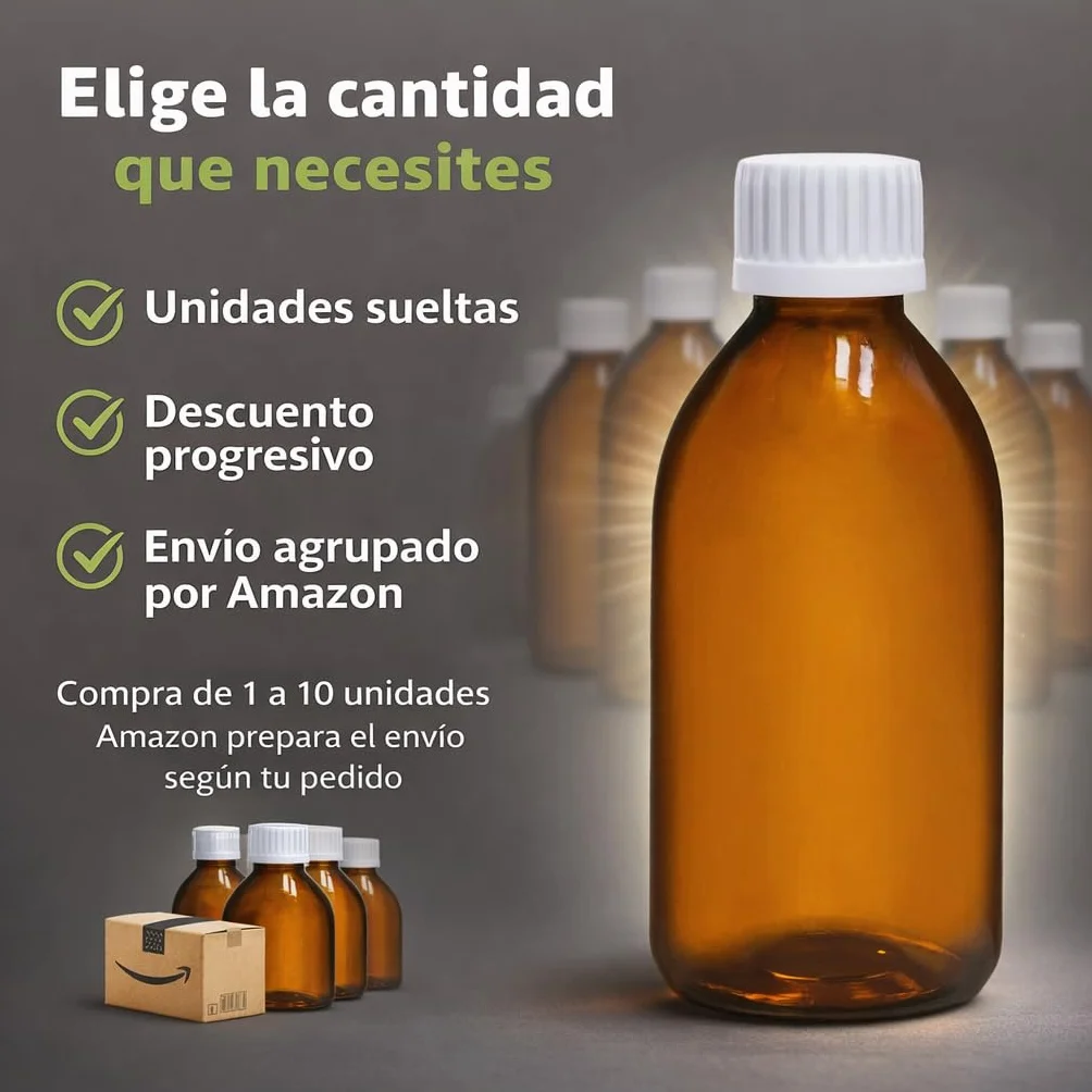 Butelka ze szkła bursztynowego 250 ml z korkiem szczelnym
