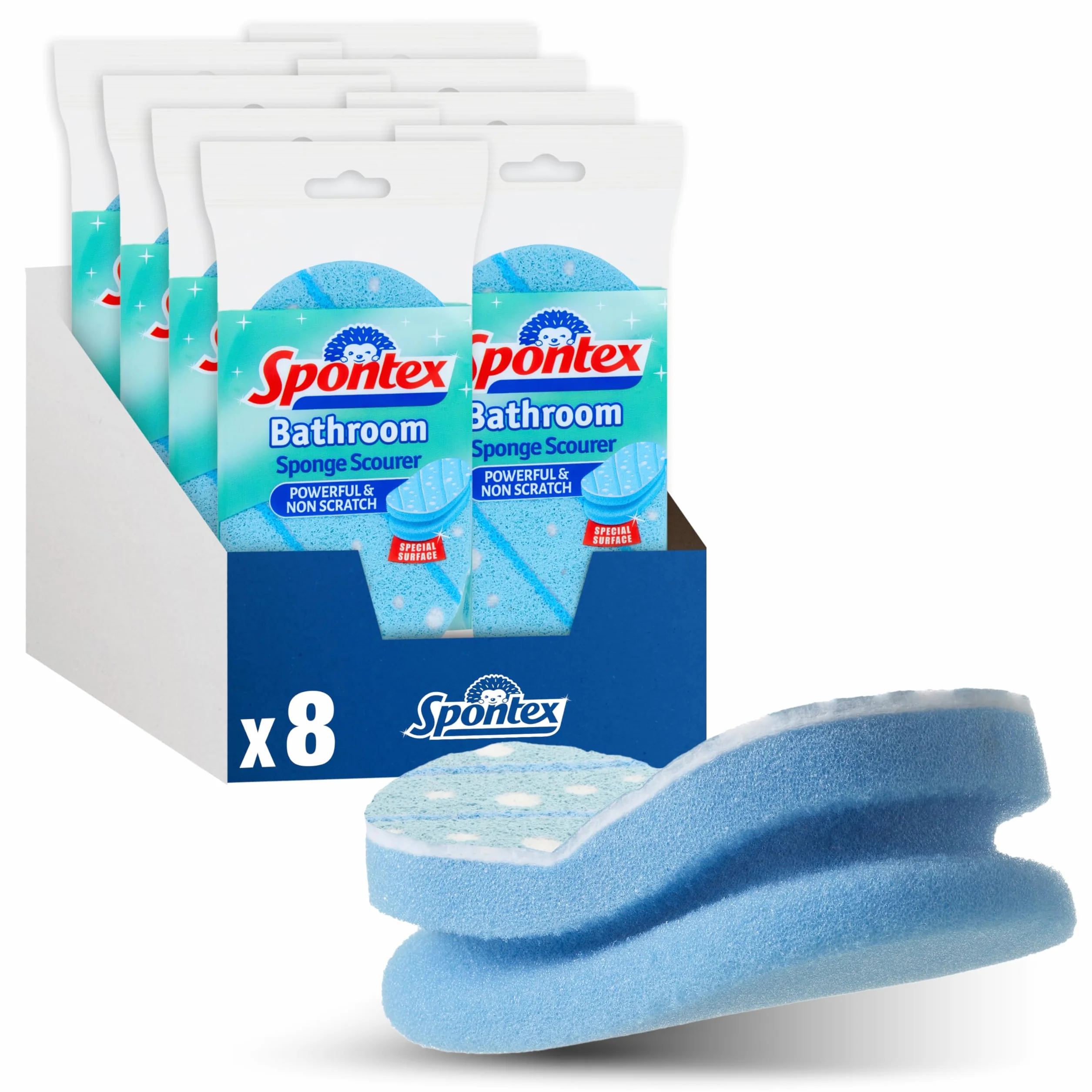 Spontex Gąbka do łazienki bez zarysowań (8 zmywaków gąbkowych)