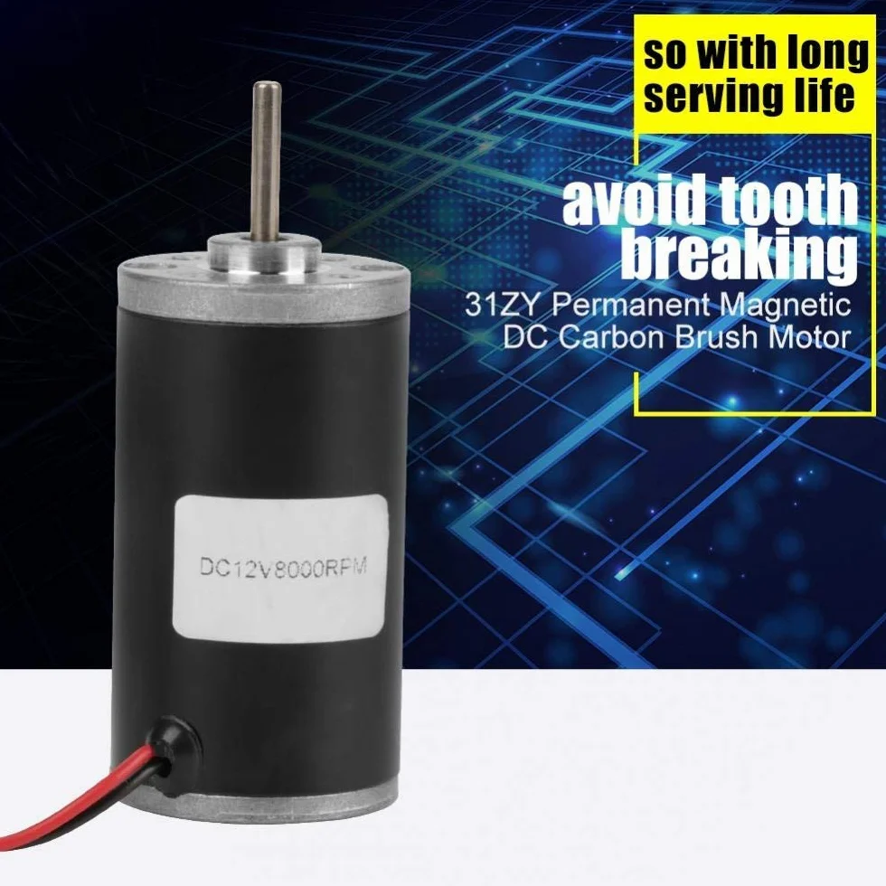 DC-Motoren, Dauermagnet 31ZY 6V / 12V / 24V 3500-8000 obr./min Hochgeschwindigkeits-CW/CCW-Dauermagnet-DC-Motor f¨¹r DIY-Generator (12 V 8000 U/min)
