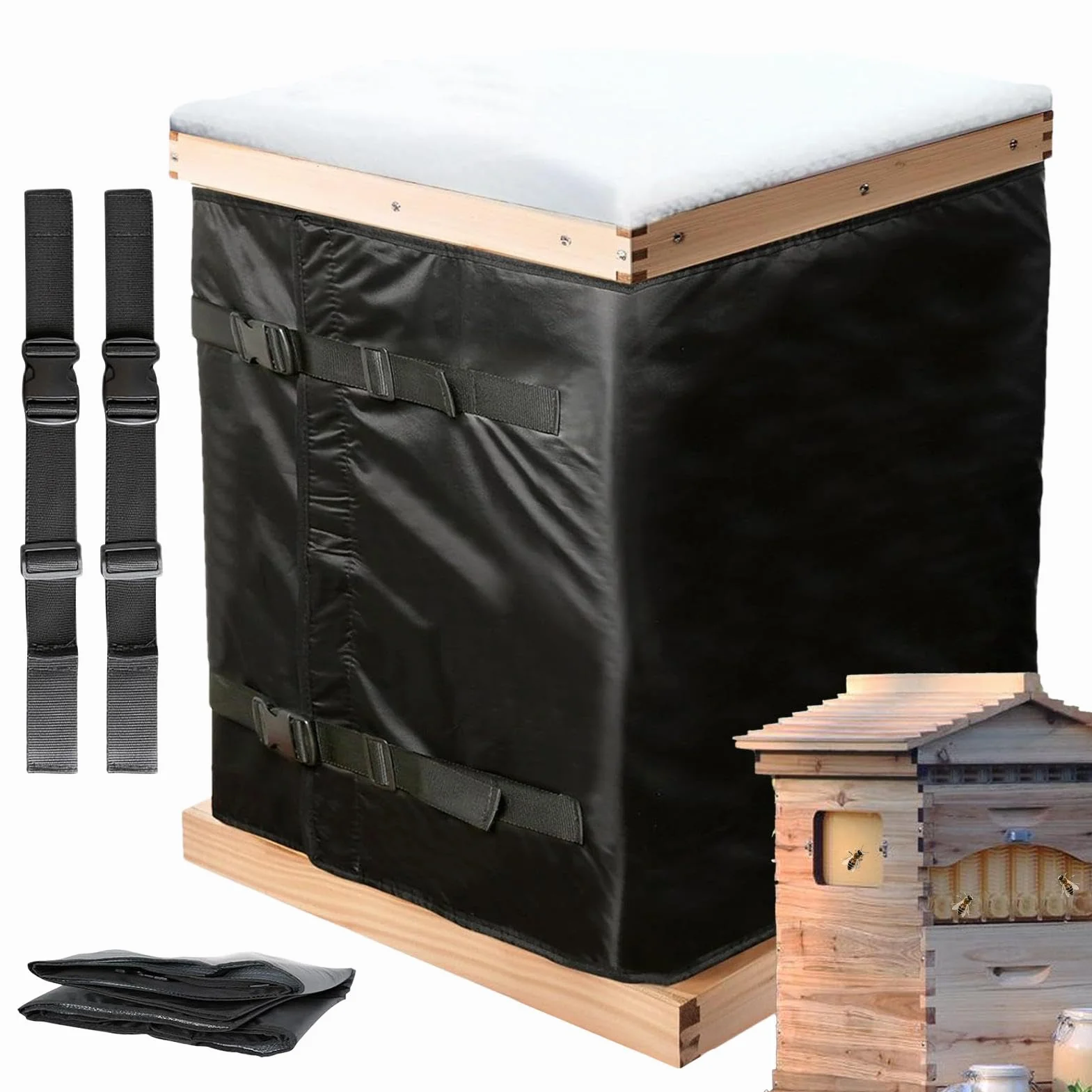 Wielokrotnego u?ytku os?ona ochronna ula | Regulowane uzwojenie | Ochrona przed zim? ula | Zimowa os?ona pszczelarstwa 182x60x6,3 cm/71,65x23,62x2,48 Ochrona