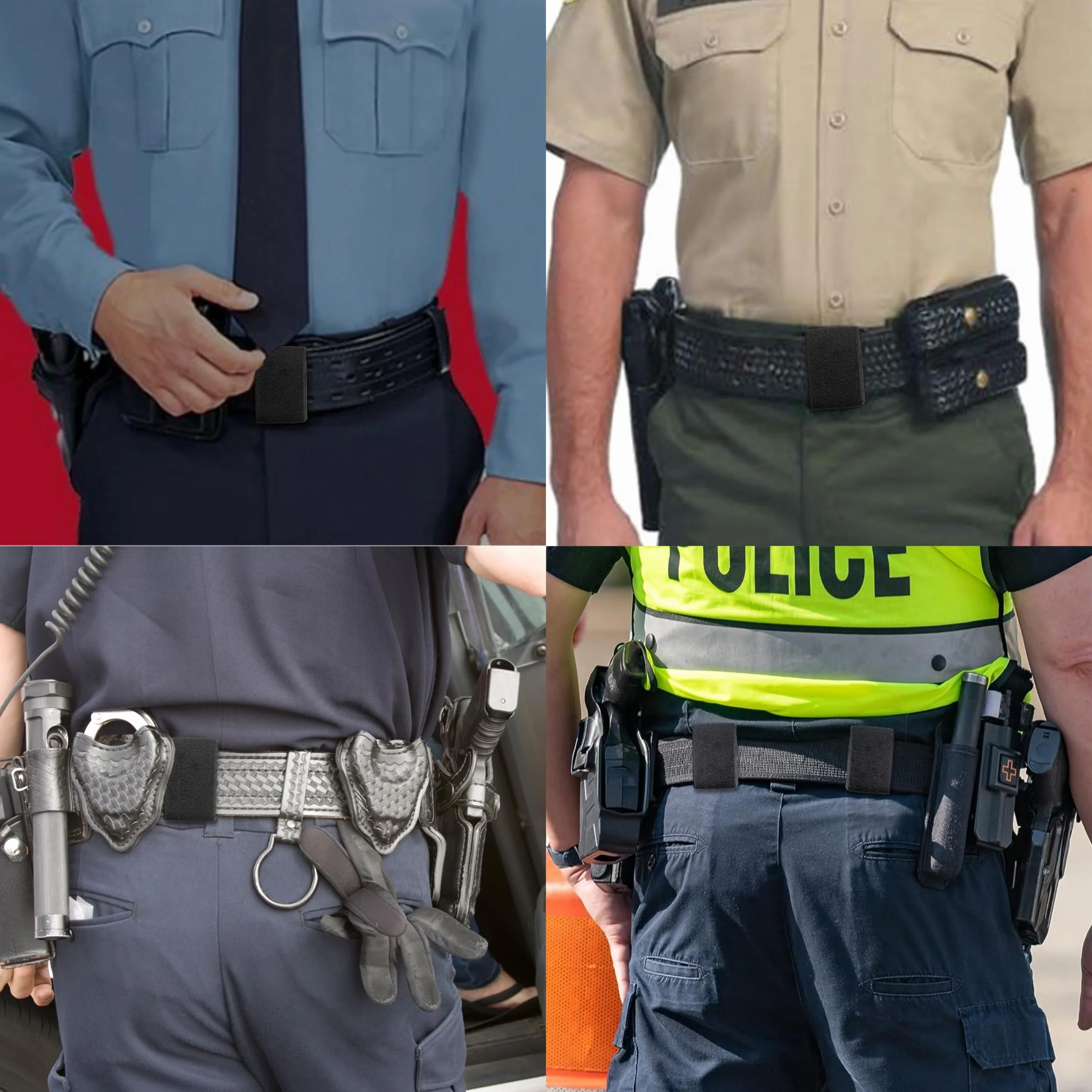 Wisdompro 4 szt. elastycznej szlufki na pasek, uchwyt na pasek do pasa o szerokości 5-5,7 cm, szlufki do paska dla policji/wojska/taktyki - czarne