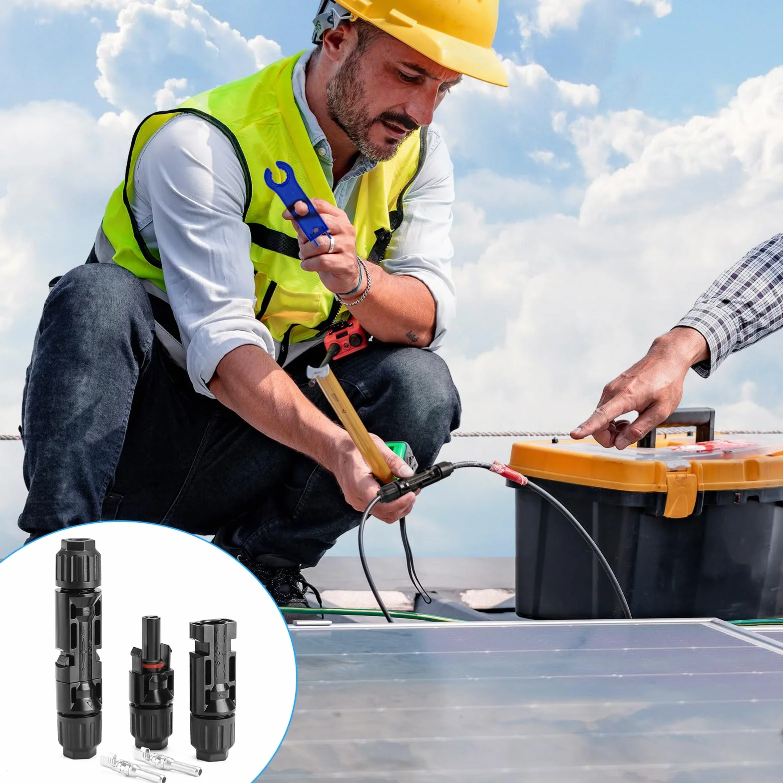 Guokukey PV zestaw wtyczek solarnych męskie/żeńskie IP67 2,5/4/6 mm²