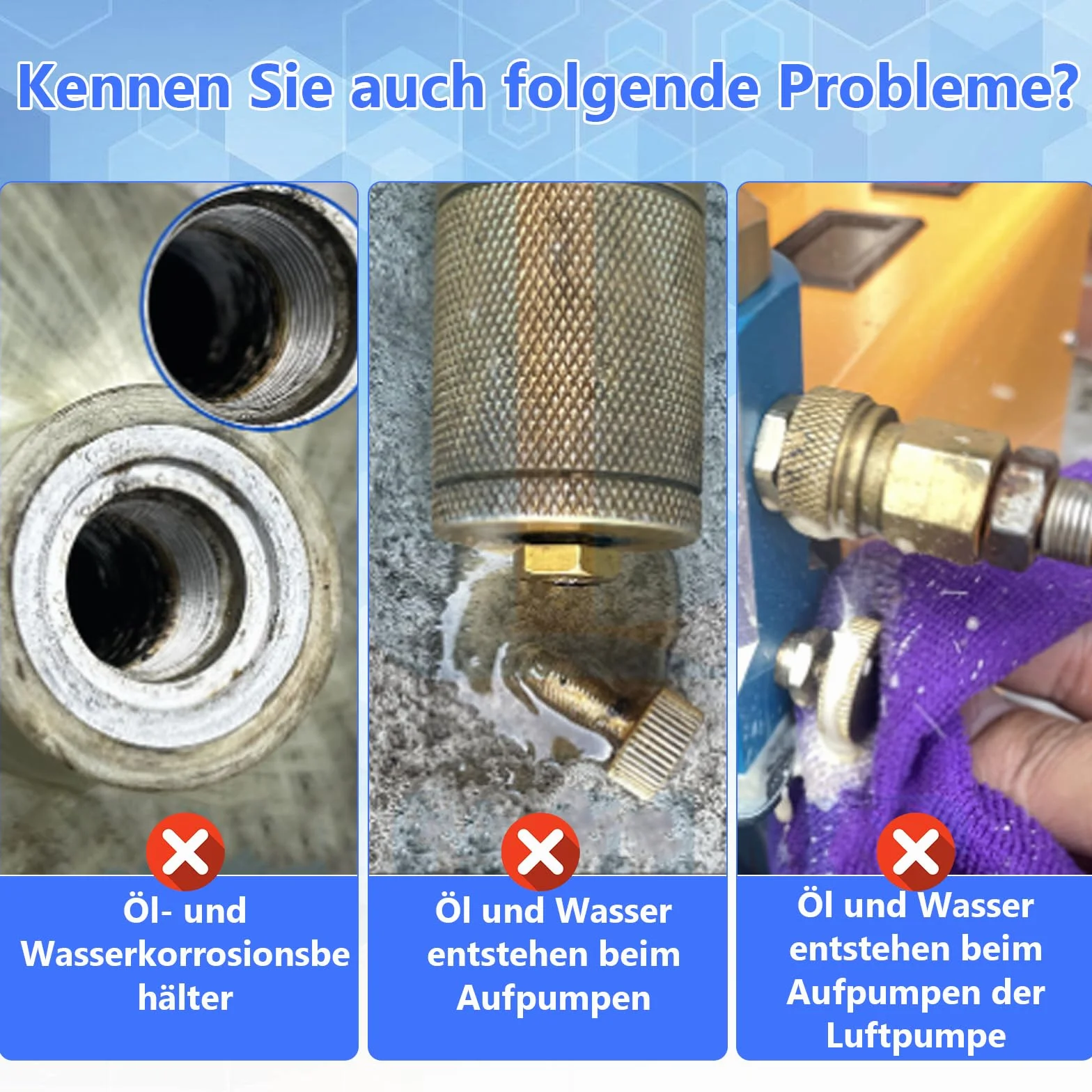 Filtr wilgoci w sprężarce powietrza Separator wody z separatorem Regulator z gwintem wewnętrznym i zewnętrznym