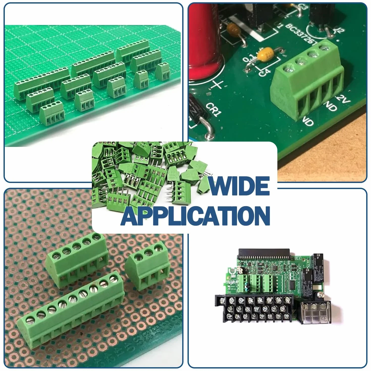HUAZIZ 150 sztuk zielonych 2/3/4 pinów PCB Mount Screw, 5 mm Terminal Block zacisk śrubowy złącze wtykowe + 1 szt. żółty śrubokręt do Arduino