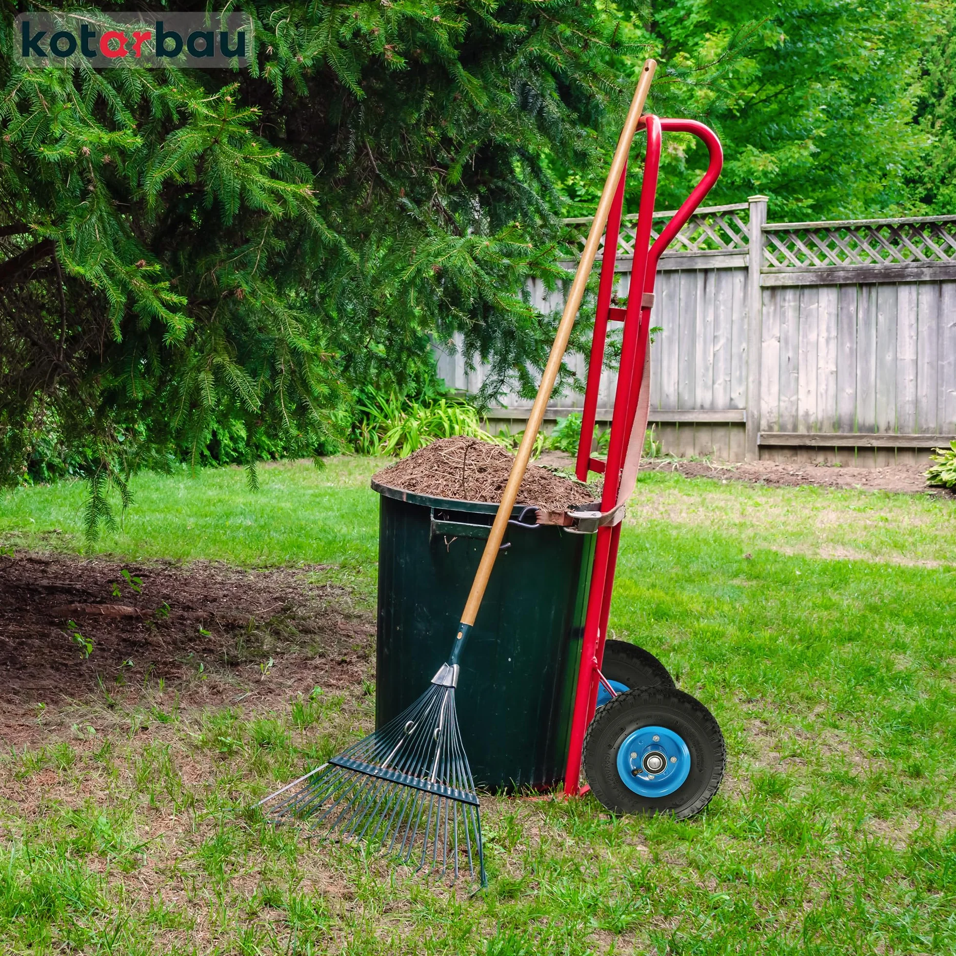 KOTARBAU® Zestaw 2 kół do wózka transportowego 260 x 85 mm 3.00-4, pełne opony gumowe, wzmocnione 4PR