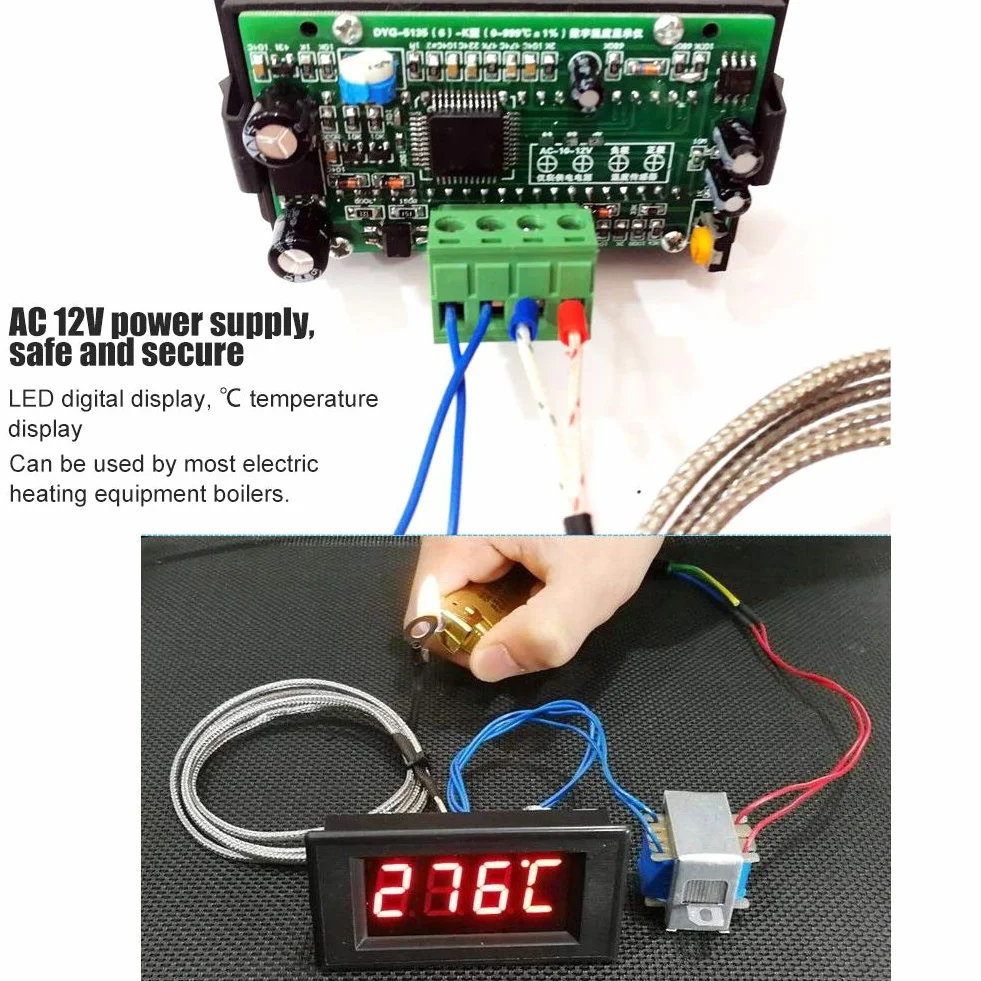 Przemysłowy cyfrowy termometr termoelementowy, dokładność wyświetlania, typ K, tester temperatury elementu termicznego 220 V DYG-5135