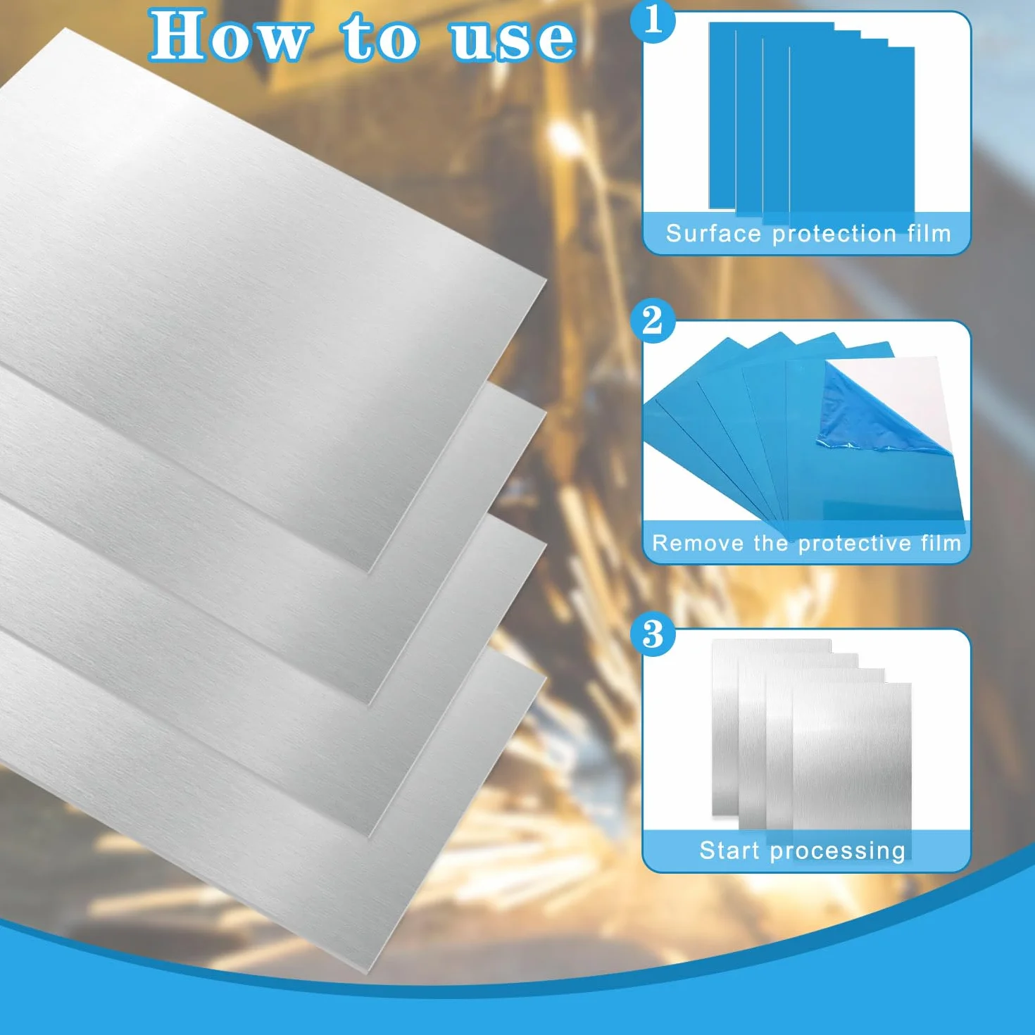 Blacha aluminiowa 0,5 mm, 8 sztuk, 30 x 20 cm, płyta aluminiowa z folią ochronną, blacha aluminiowa, do modelarstwa, DIY, przemysłu, poddawania obróbce cieplnej i prostokątnej