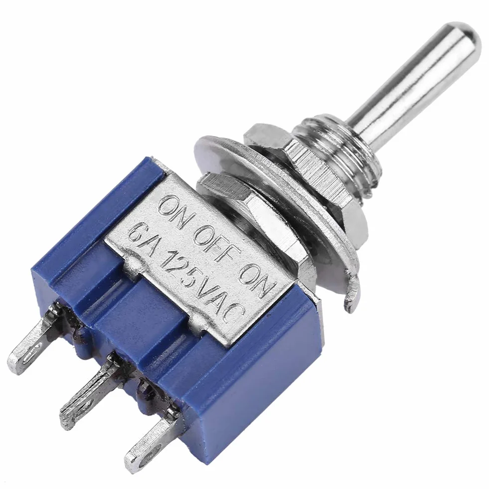 Przełącznik dźwigniowy SPDT 3-pozycyjny On OFF 6A 125VAC 6mm