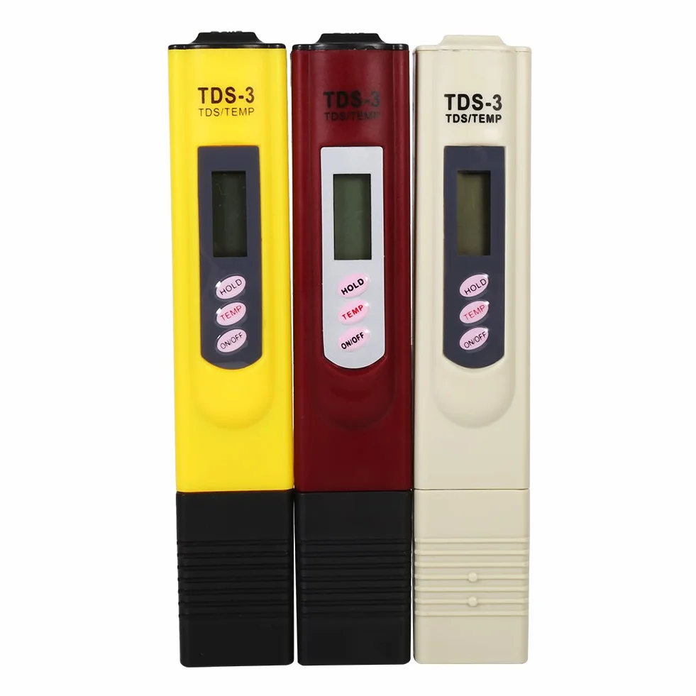 Raguso Miernik wody TDS długopis miernik wody TDS 0-9990 PPM Temp z funkcją automatycznego wyłączania Przycisk TEMP do domowej wody pitnej (biały)