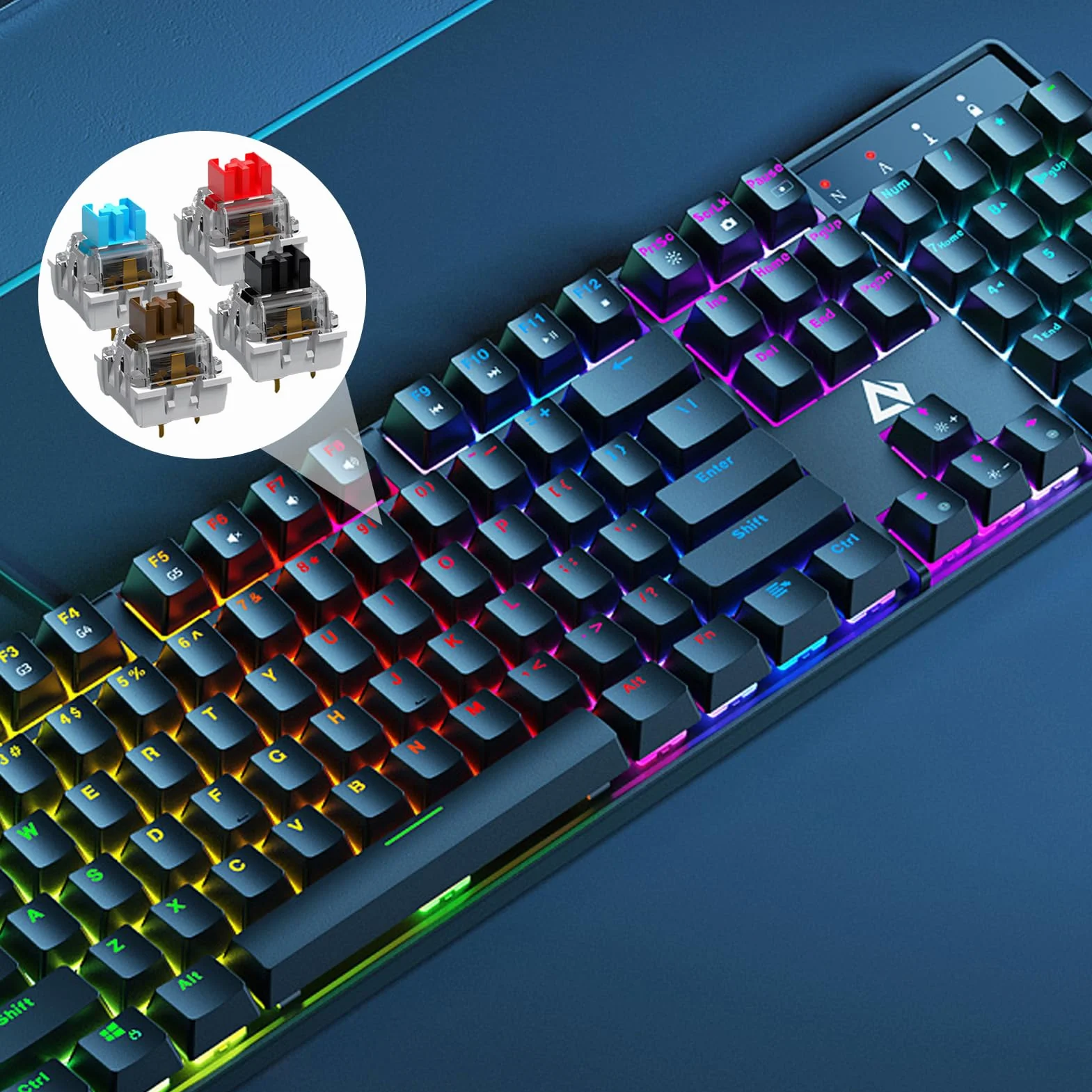 24 mechaniczne przełączniki klawiatury do Cherry Mx Switch, części zamienne, 3-pinowa klawiatura, specjalny przełącznik zastępczy, pasuje do mechanicznej klawiatury gamingowej Mx RGB (niebieski