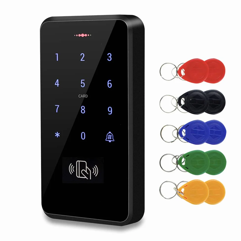 FST IP68 wodoodporna kontrola dostępu do klawiatury RFID Kontroler dostępu WG26 / 34 ekran dotykowy + 10 szt. breloczków do kluczy do systemu kontroli dostępu do drzwi