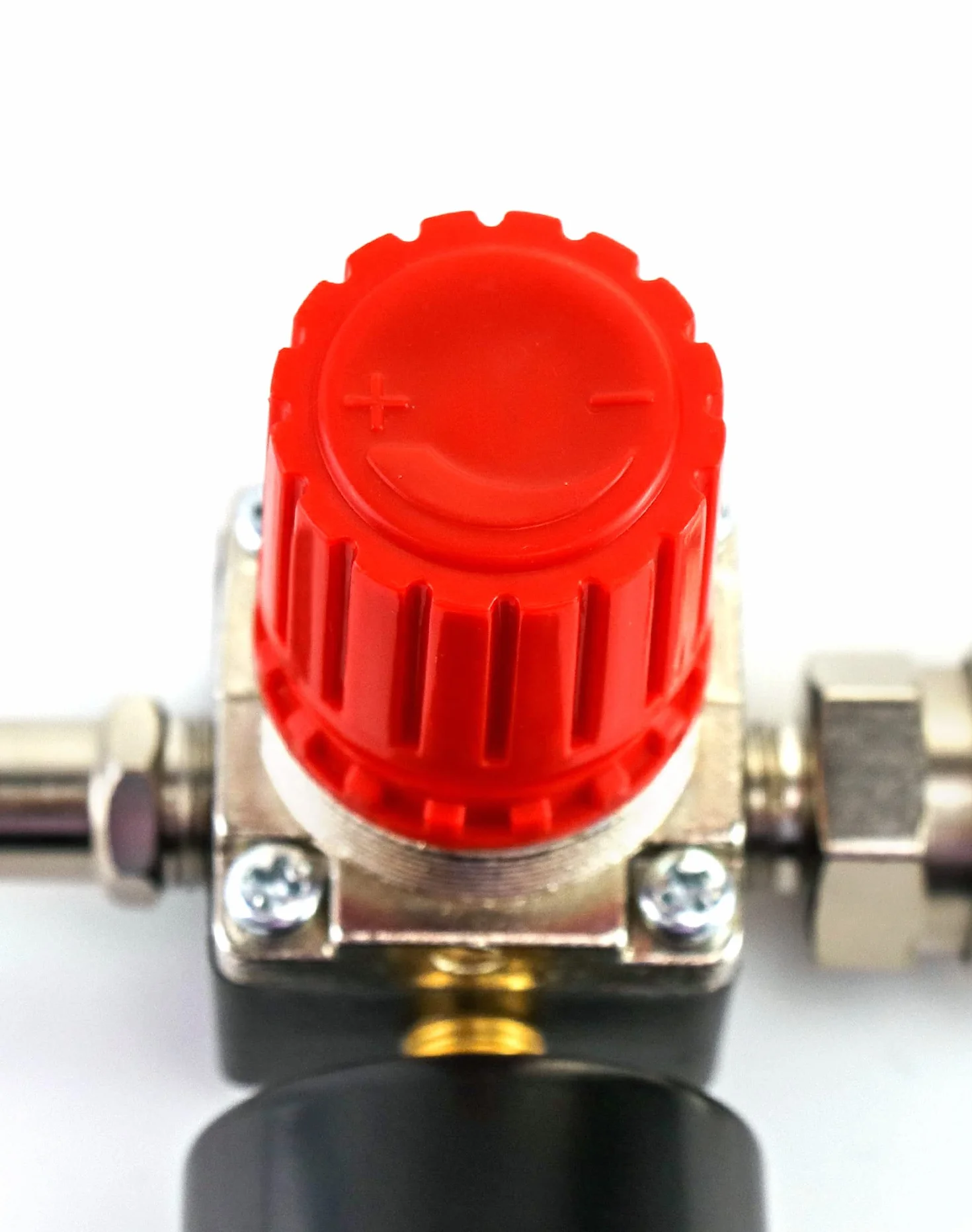 QWORK® Regulator ciśnienia sprężarki powietrza, zawór regulacji ciśnienia w standardzie UE 1/4" Zawór przełączający ciśnienie z manometrem 175PSI 12Bar do sprężarki powietrza (4 otwory)