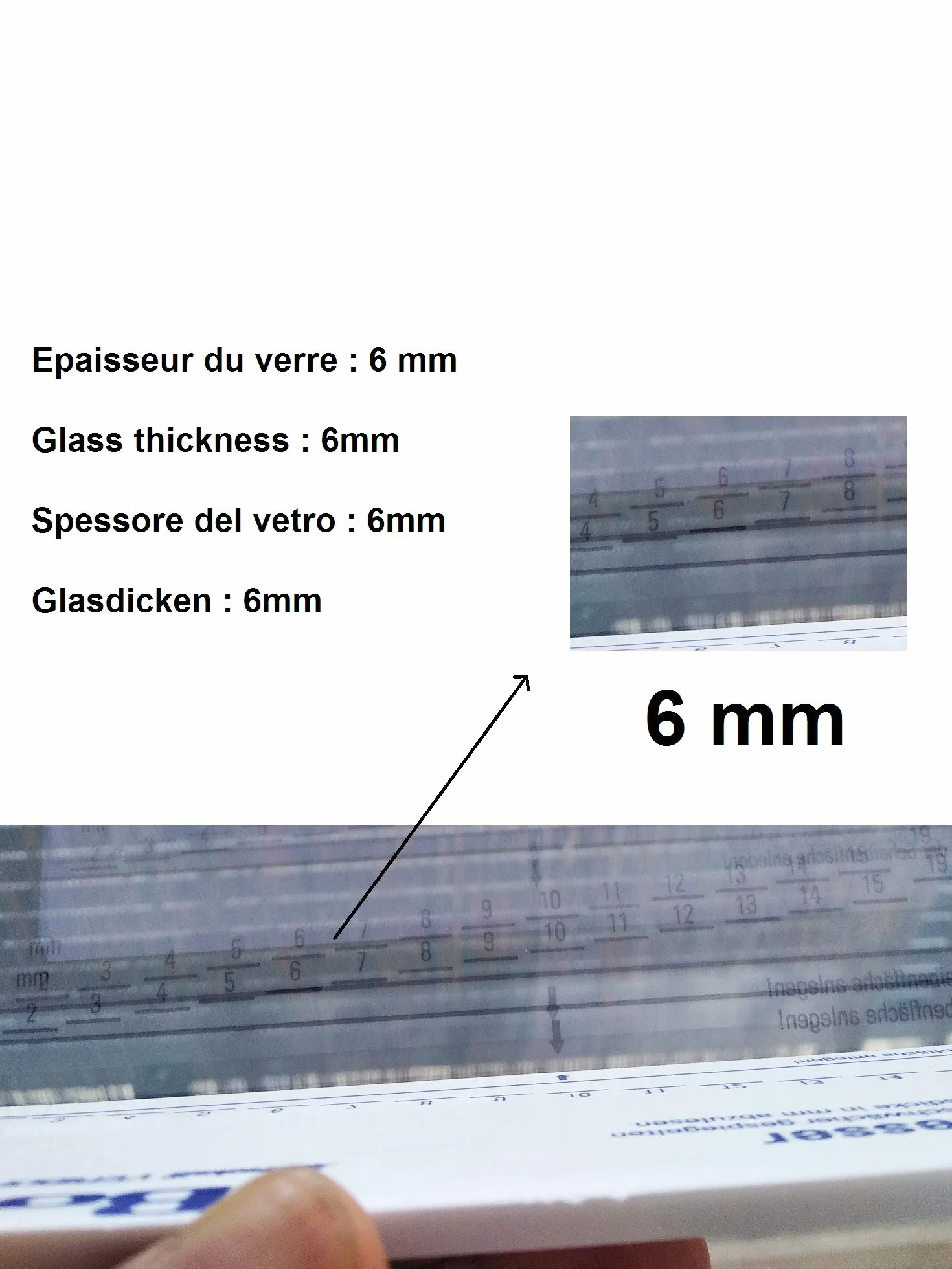 Grubo?? szk?a | Wymiary szk?a o grubo?ci od 2 do 25 mm i szczeliny powietrznej do 24 mm | Dzia?a poprzez odbicie w szkle