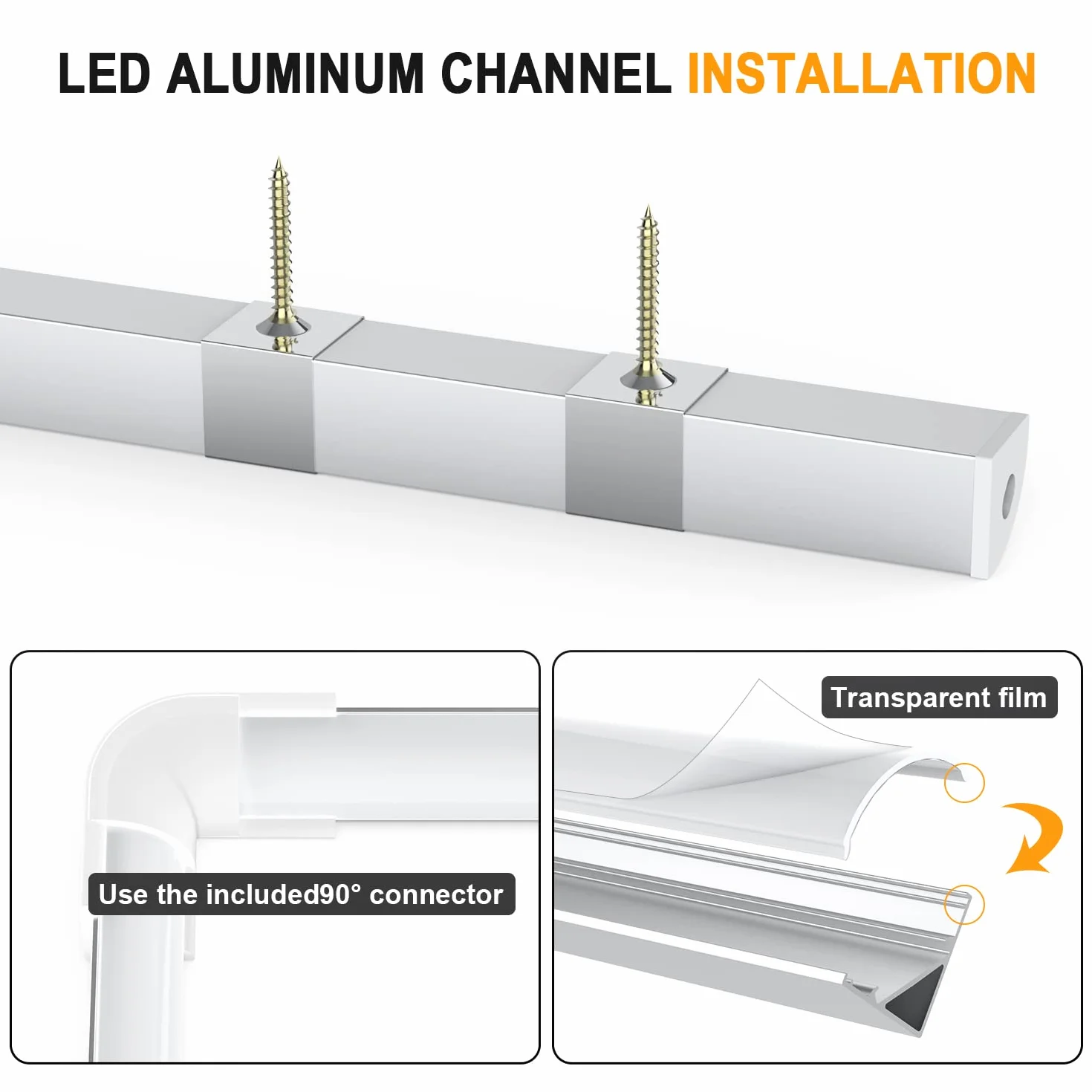 Angdarun Profil LED, 6 szt. w kształcie litery V, 1 m, do profilu aluminiowego LED, kanału, dyfuzora, z mlecznobiałą osłoną paska