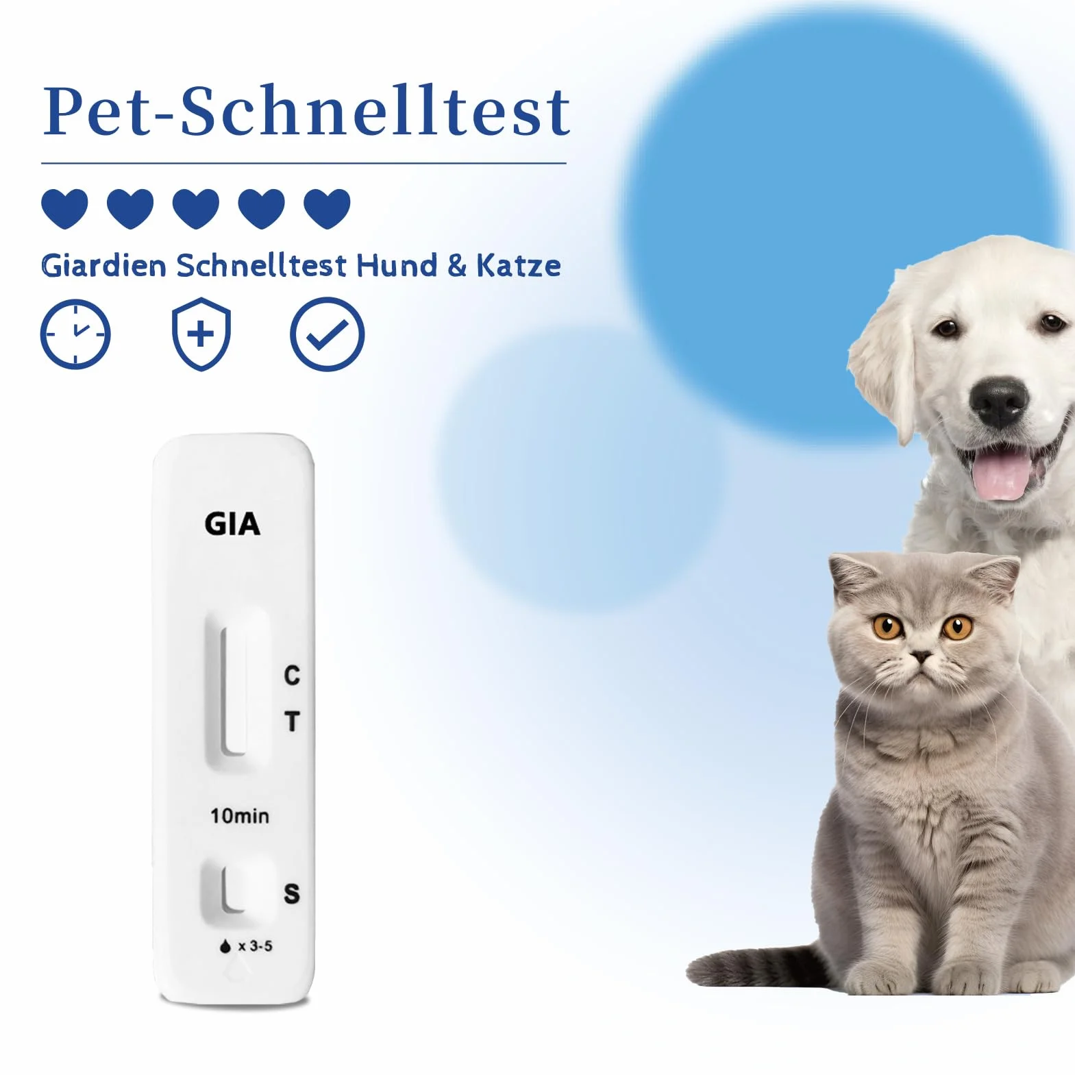 Giardien szybki test dla psów i kotów, 4 testy