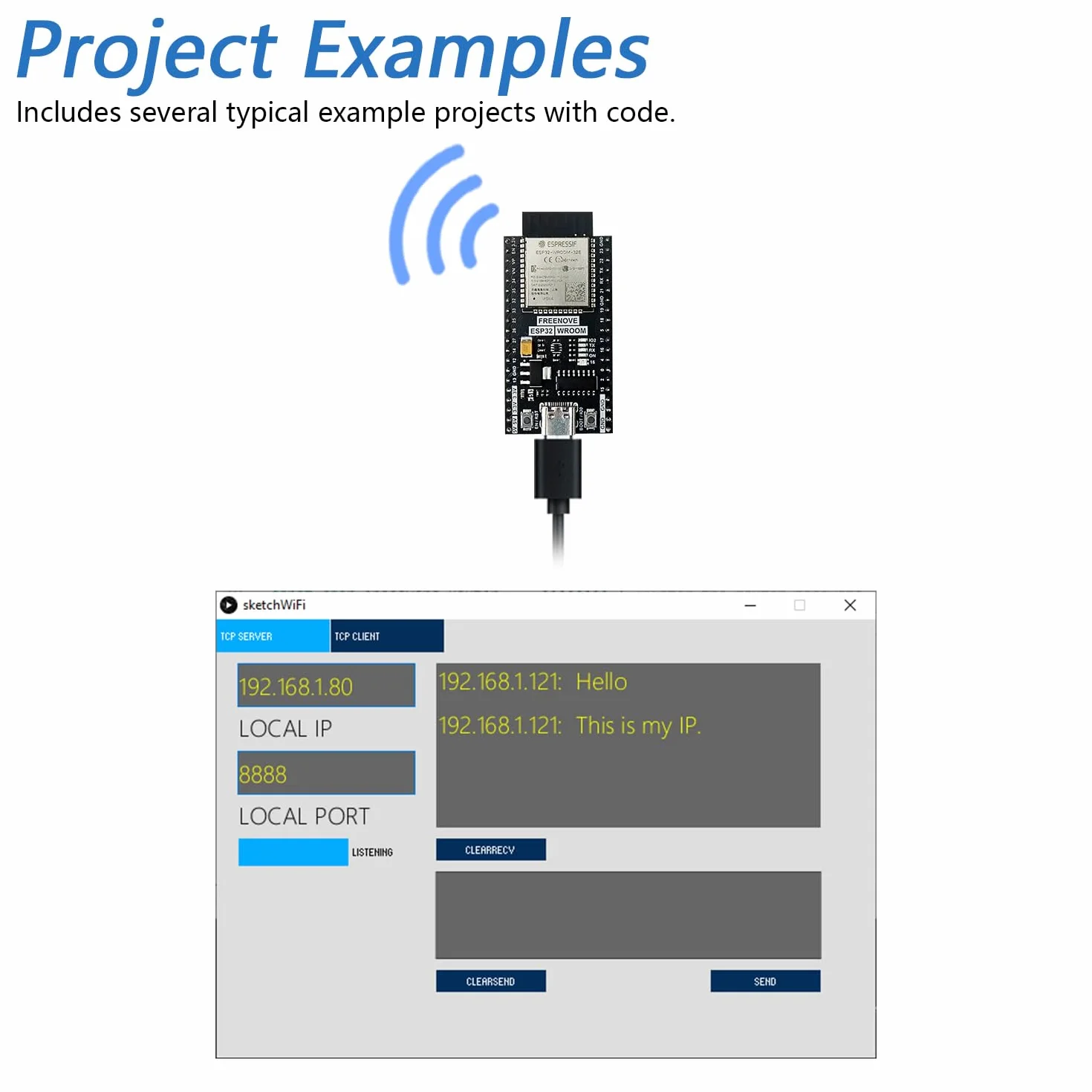Freenove ESP32 Dev Board Kit 2-Pack Dual-Core 32-Bit 240 MHz WiFi+BT Python C Tutorial