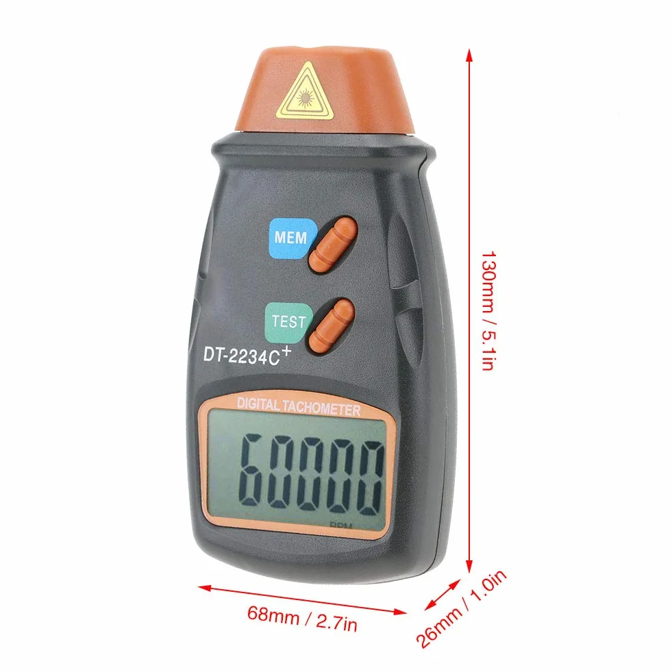 Qiilu Cyfrowy tachometr odblaskowy DT-2234C LCD bezstykowy tester minilomierza
