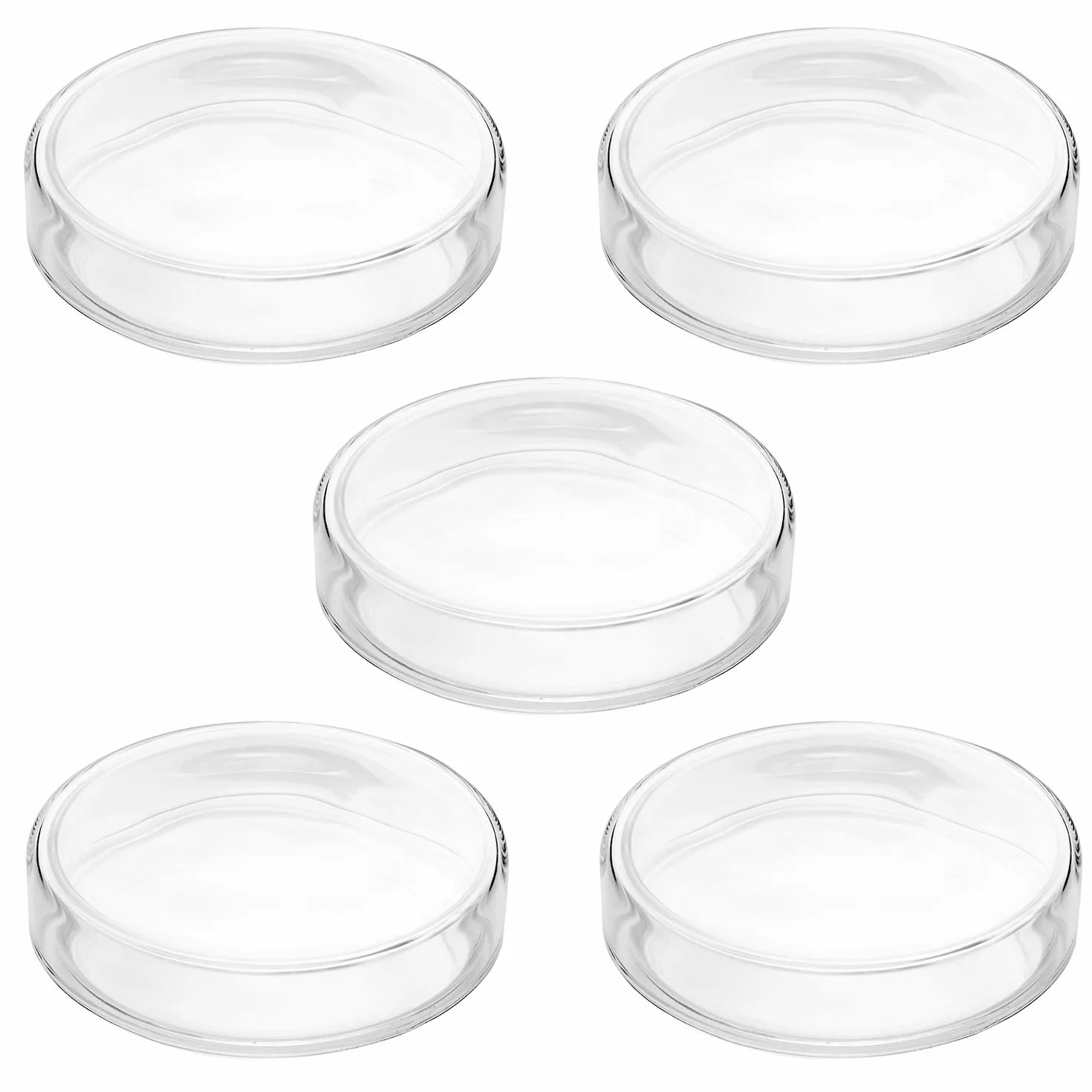 QWORK® Szklane szalki Petriego z pokrywką, wysokie szkło borokrzemianowe Sterylizowane szalki Petriego do hodowli laboratoryjnej, 90mm x 20mm, 5 sztuk