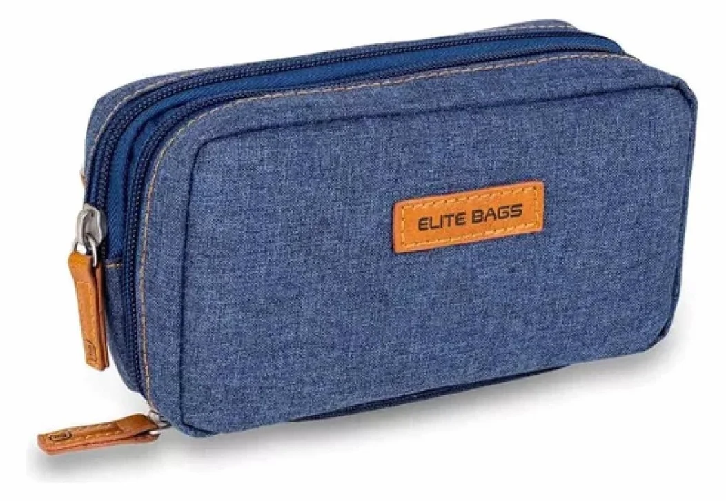 Diabetic´s Elite Bags torba izotermiczna dla diabetyków, na długopisy insulinowe i glikometry; kolor: ciemny dżins, NIEBIESKI, Nowoczesny