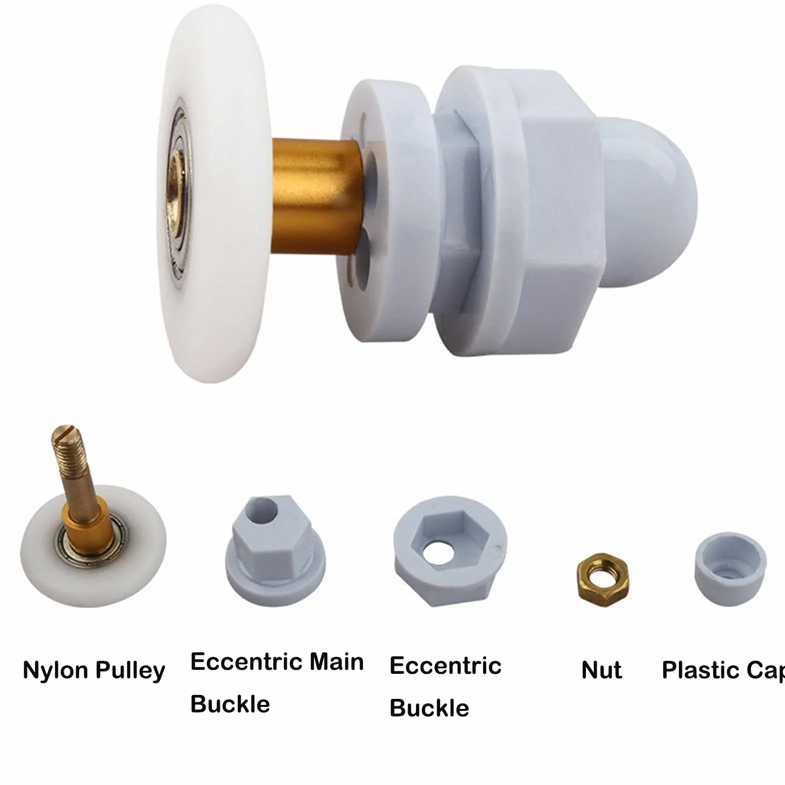 Qikuver Rolki do drzwi prysznicowych, miedziane koło pasowe, duża nośność, bardzo ciche rolki do szklanych drzwi prysznicowych, zamienne, do łazienki, szklanych drzwi przesuwnych, koła pasowe / koła