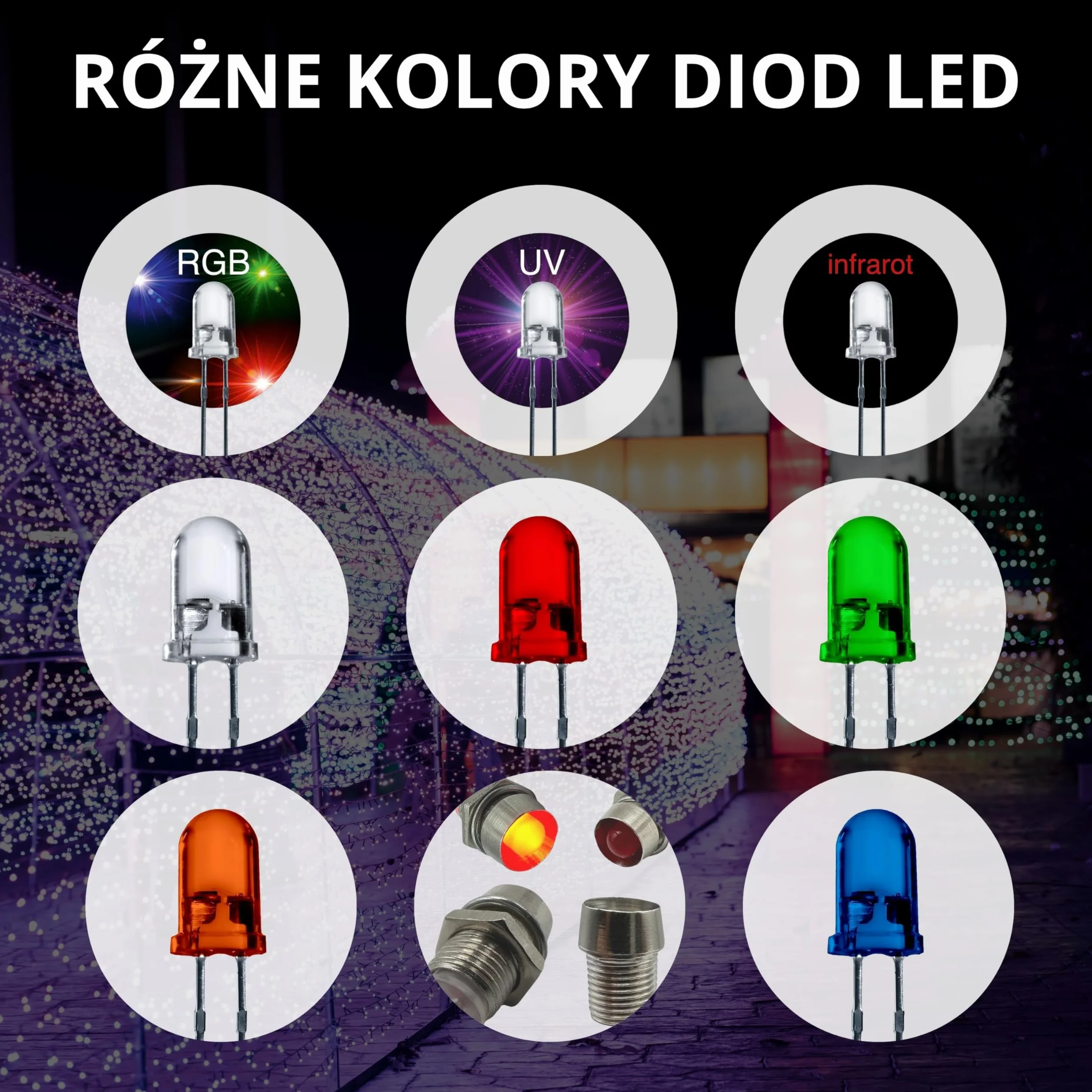 LED 5mm asortyment 300 sztuk 6 kolorów dioda emitująca światło 3V 2 pin zestaw