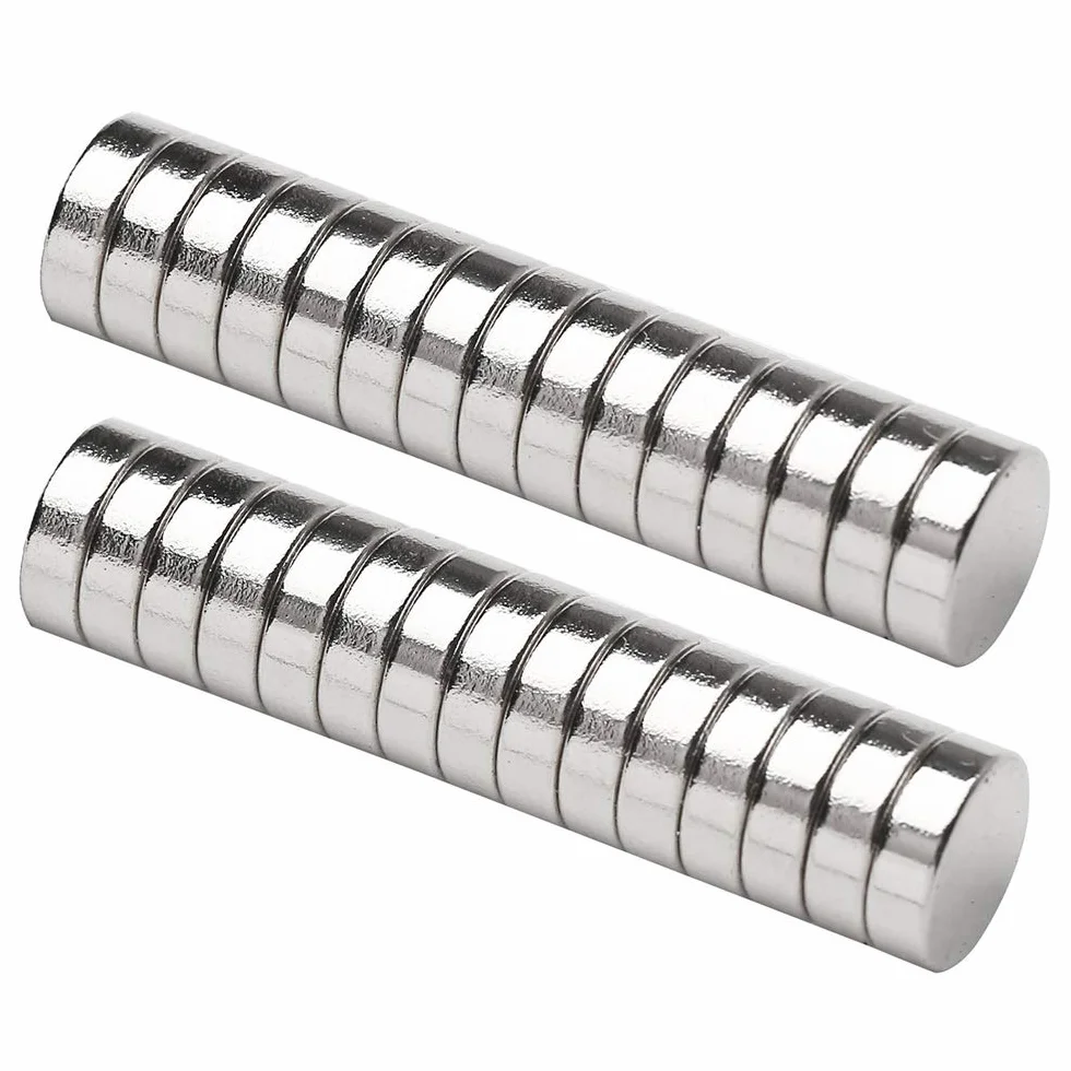 Magnesy neodymowe N52 6x3 mm 25 sztuk Okrągłe Srebrne