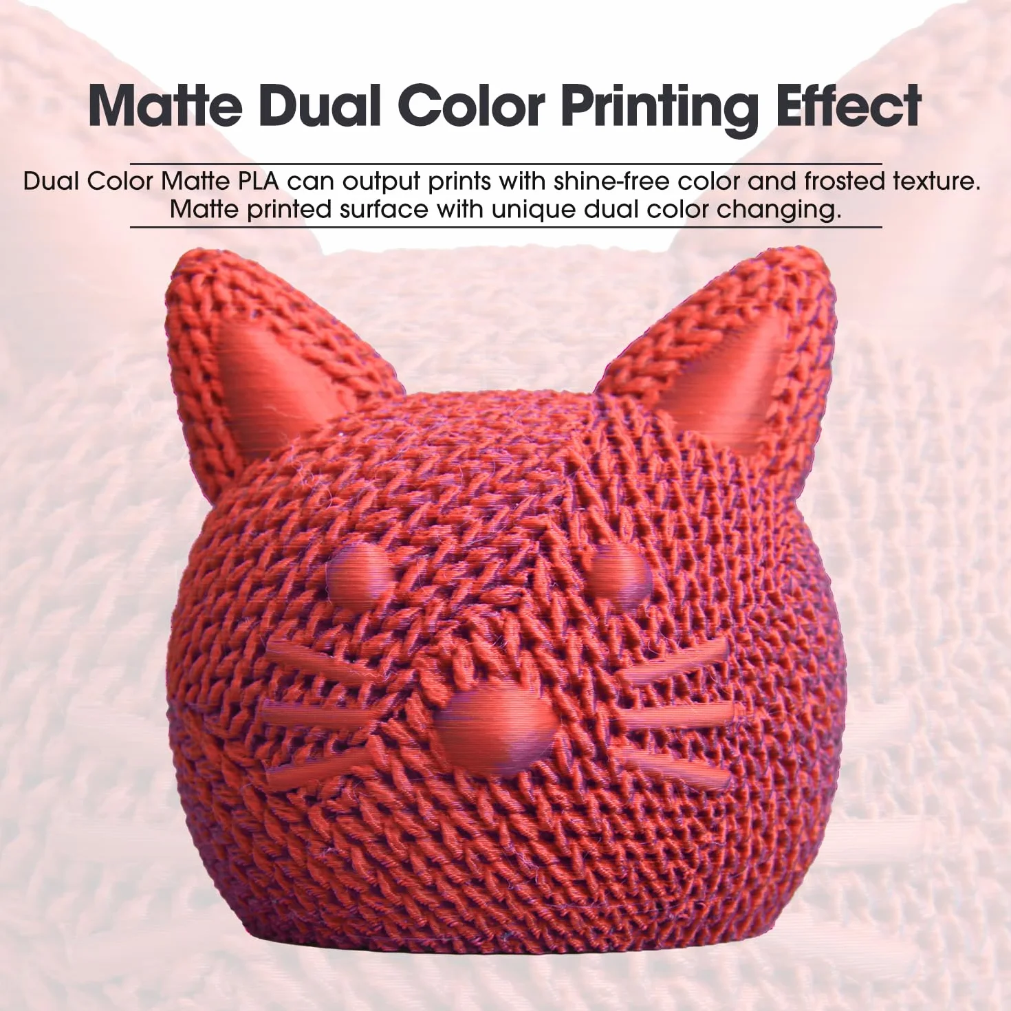 eSUN Matte Dual Colour Filament, matowy filament PLA 1,75 mm, kolor bez połysku, matowa tekstura, szpula 1 kg (2,2 LBS) do drukarek 3D (Czerwony Niebieski, 1KG)