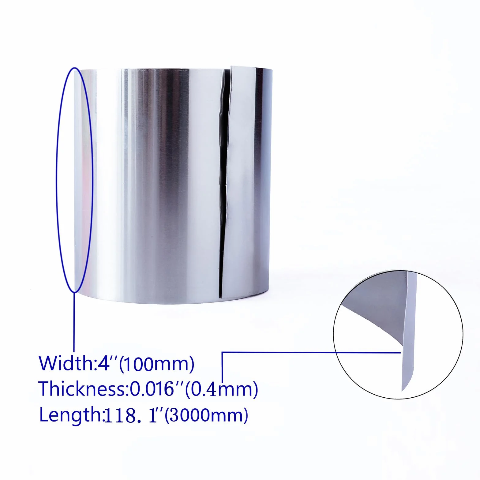 Metalowa blacha stalowa 0,4 mm x 100 mm x 3 m