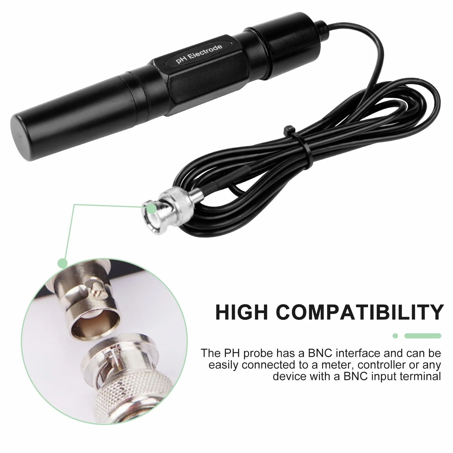 Jadeshay Elektroda sonda PH 0-14PH złącze BNC kabel testowania pH 200 cm