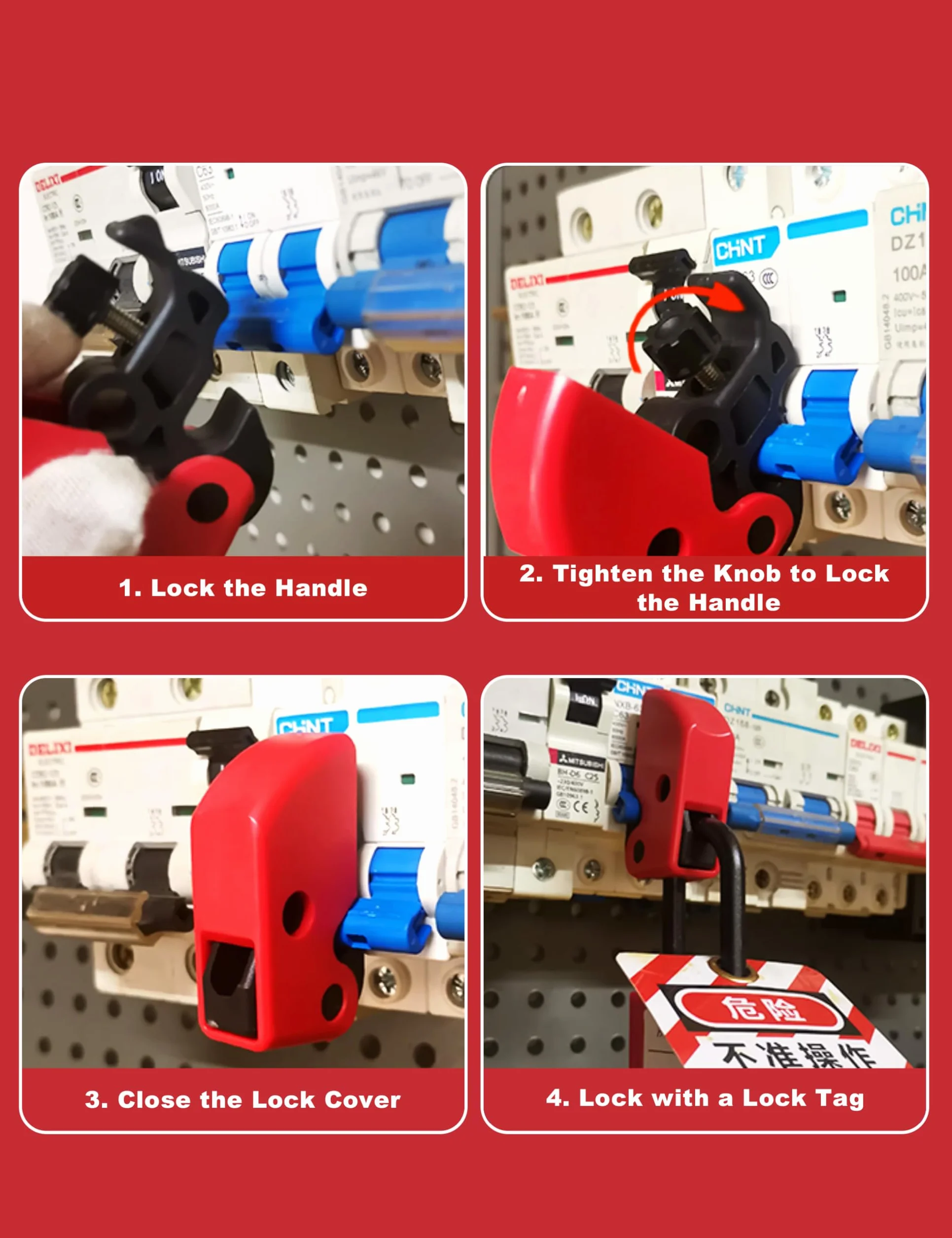 Zestaw Blokujący Tagout Loto Lock Out Tag Out Wyłącznik Zacisk