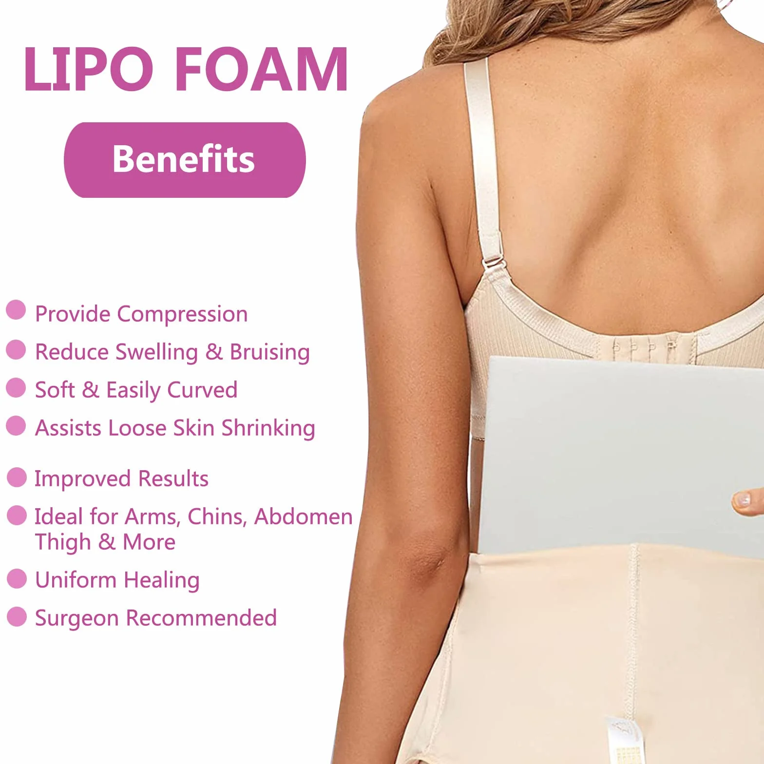 Podkładki piankowe Lipo 8" x 11" do kompresyjnej odzieży po liposukcji, bardzo grube płyty AB