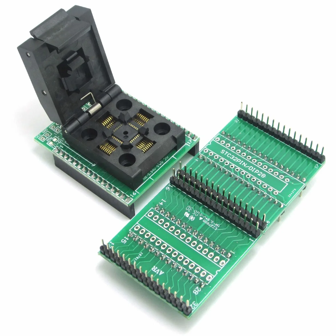 DollaTek Uniwersalne adaptery IC QFP32 do DIP28 i DIP32 do chipów ATMEL AVR, 3 płytki