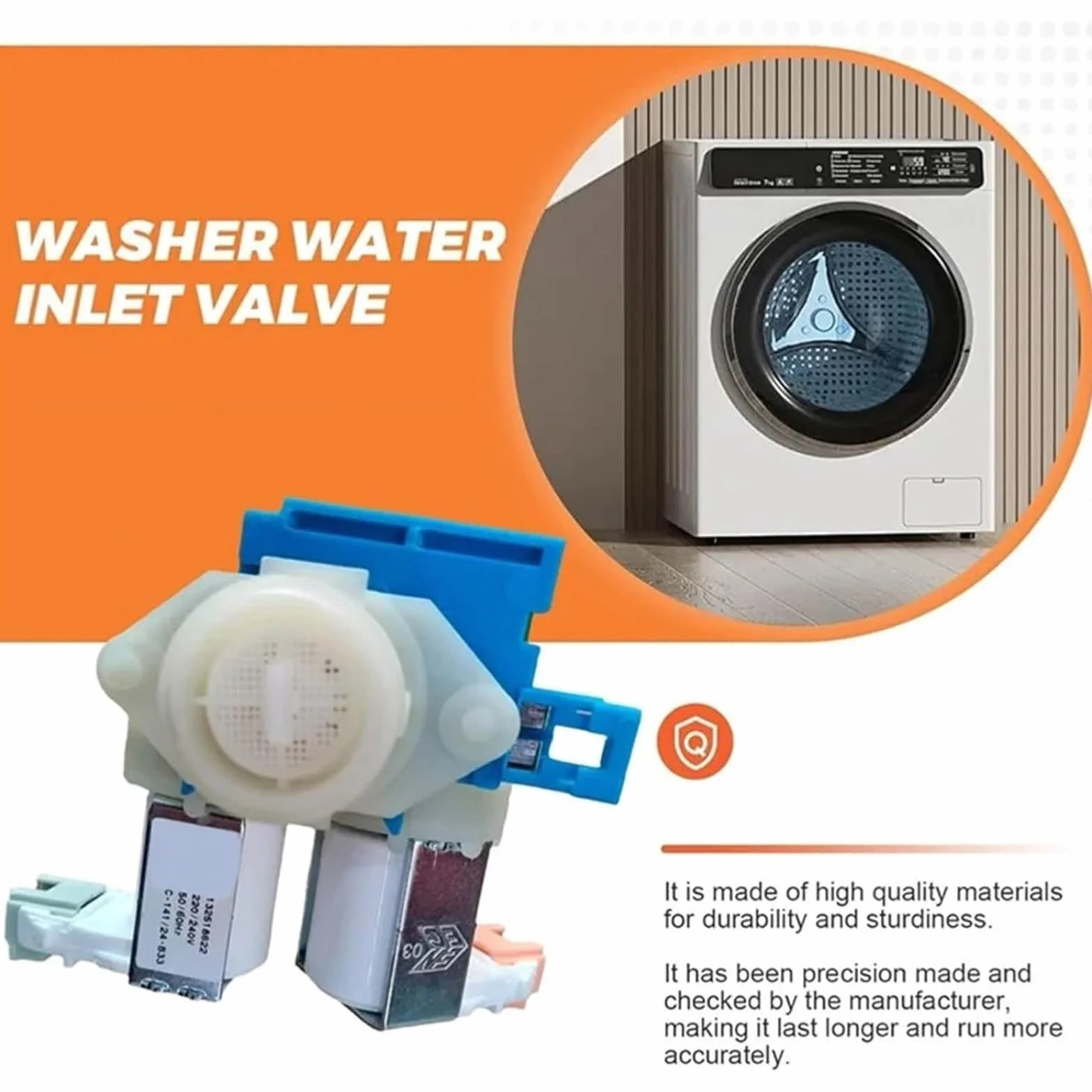220-240V AC pralka zawór wlotowy wody niski poziom hałasu 132518622 pasuje do pralki Electrolux EWF12822 EWF12832 EWF14742