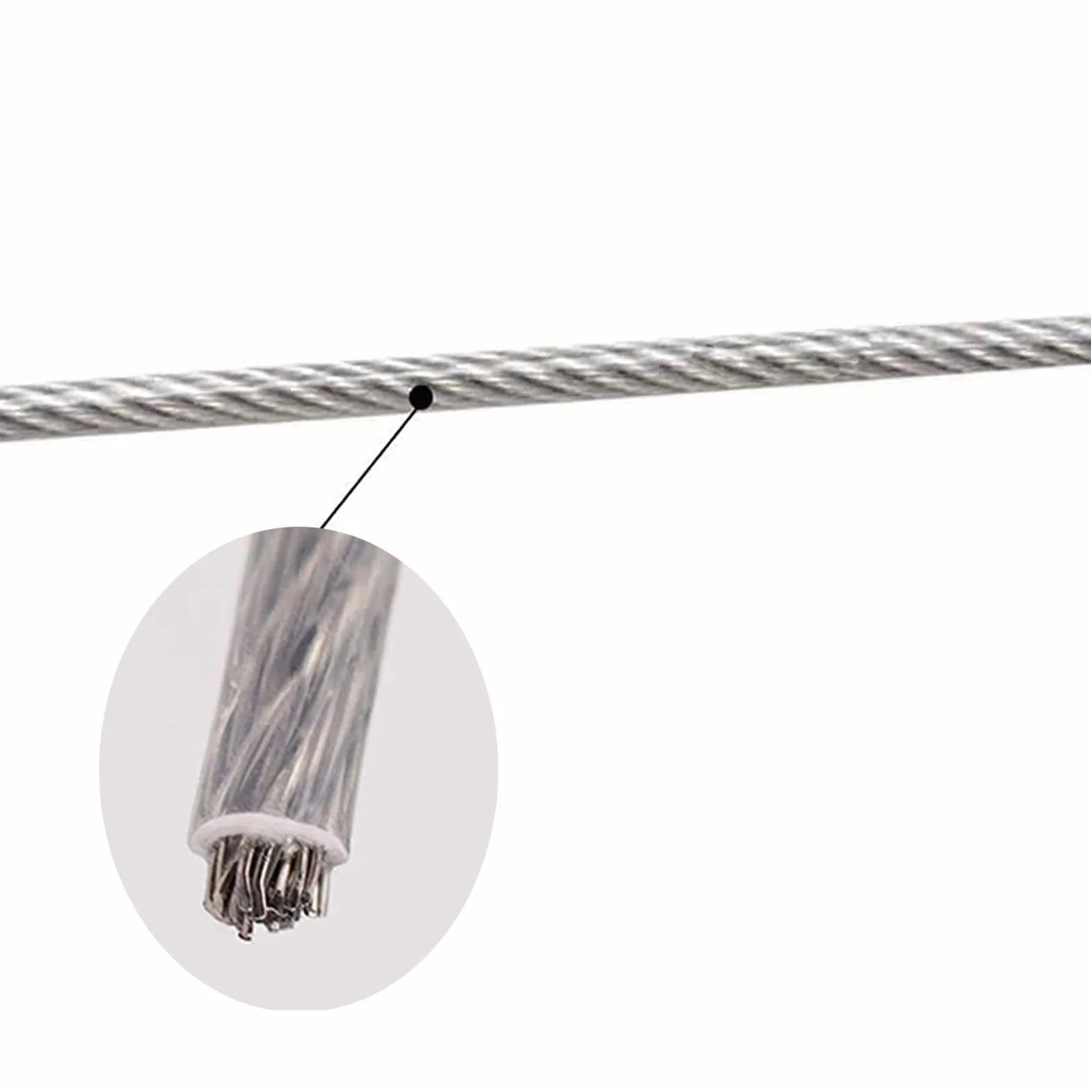 Linka stalowa 70 m 2 mm stal nierdzewna 304 zestaw 10 zacisków 10 lin 8 tulejek aluminiowych