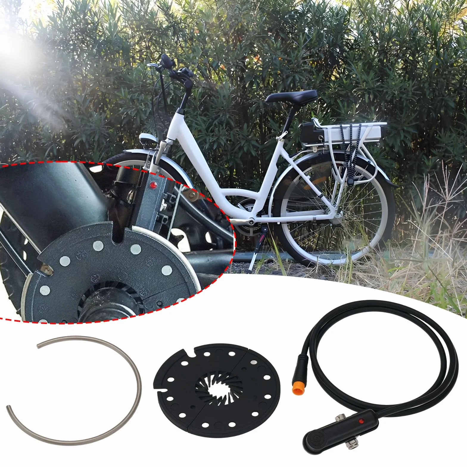 1szt. Zestaw do konwersji roweru elektrycznego KT-D12L, czujnik PAS 12V do 48V, magnes rowerowy, czujnik asysty do pedałów z wodoodpornym wtykiem