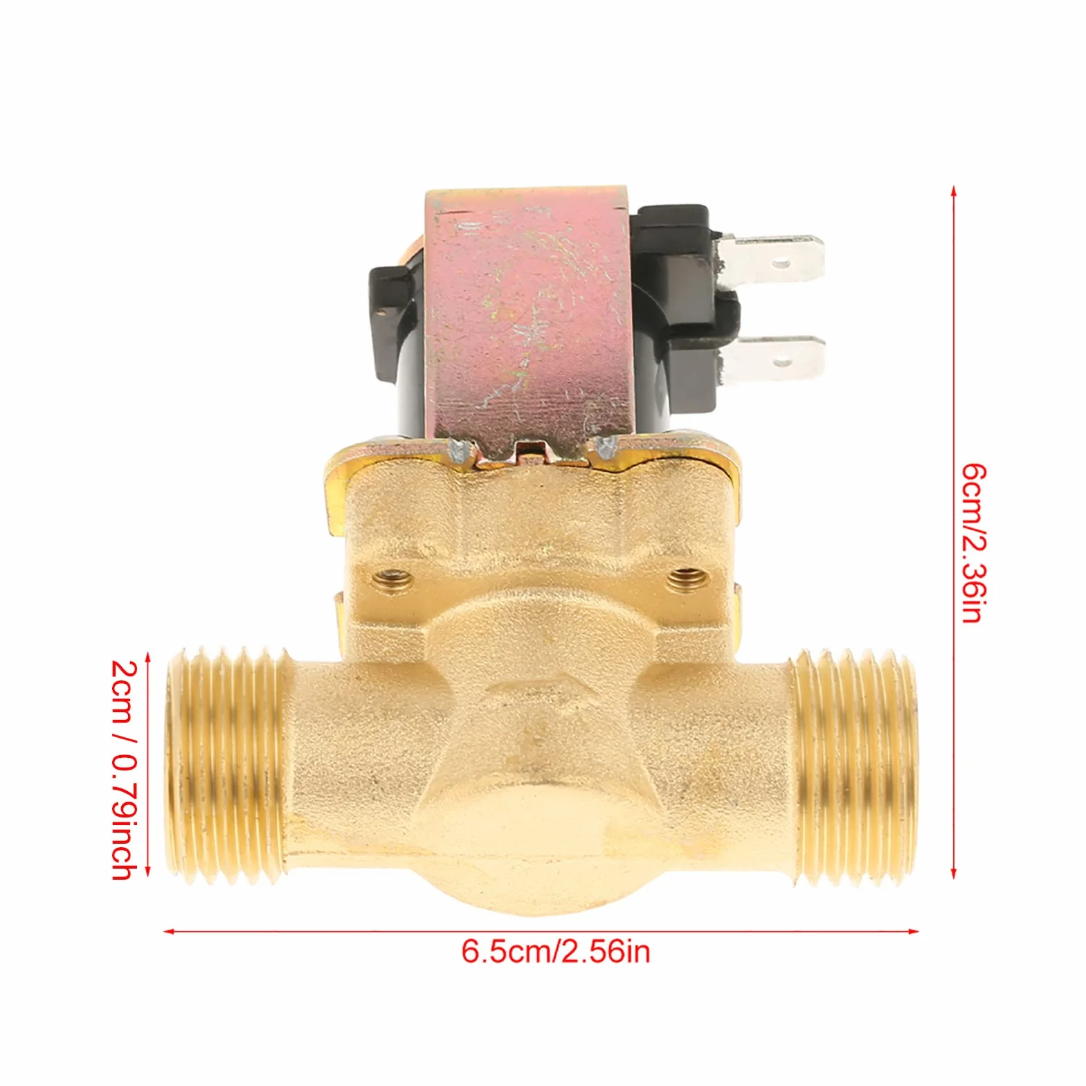 Elektryczny Zawór Elektromagnesu, 1/2 DC 12V Zwykle Zamknięty Mosiężny Zawór Kontroli Wody Przeciw Suchej, 0,02-0,8 MPa dla Grzejników, Oczyszczaczy, Systemów HVAC