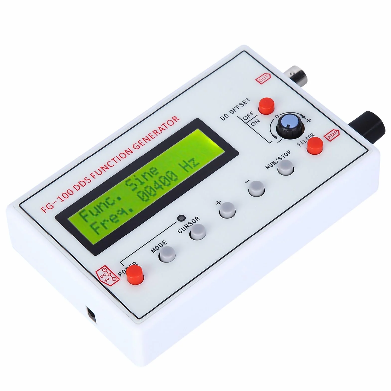 FG-100 Generator Funkcyjny DDS 1HZ-500KHz Generator Sygnału Funkcjonalnego Licznik Stabilna częstotliwość Sinusoidalny Trójkąt Kwadratowy Przebieg Piłokształtny