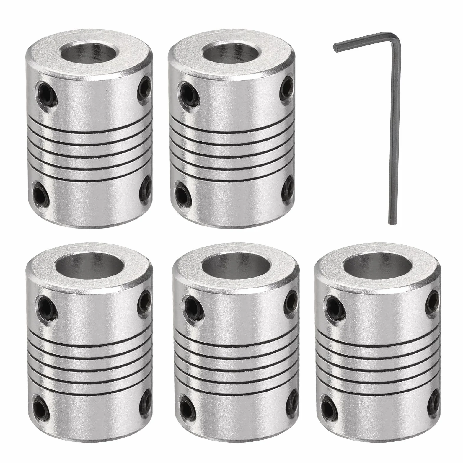 QUARKZMAN 5 sztuk złączka wału ze stopu aluminium, 8 mm do 10 mm, elastyczne sprzęgło złącze silnika, złącze silnika krokowego, sprzęgło do maszyny CNC i drukarki 3D (L25 x D19)