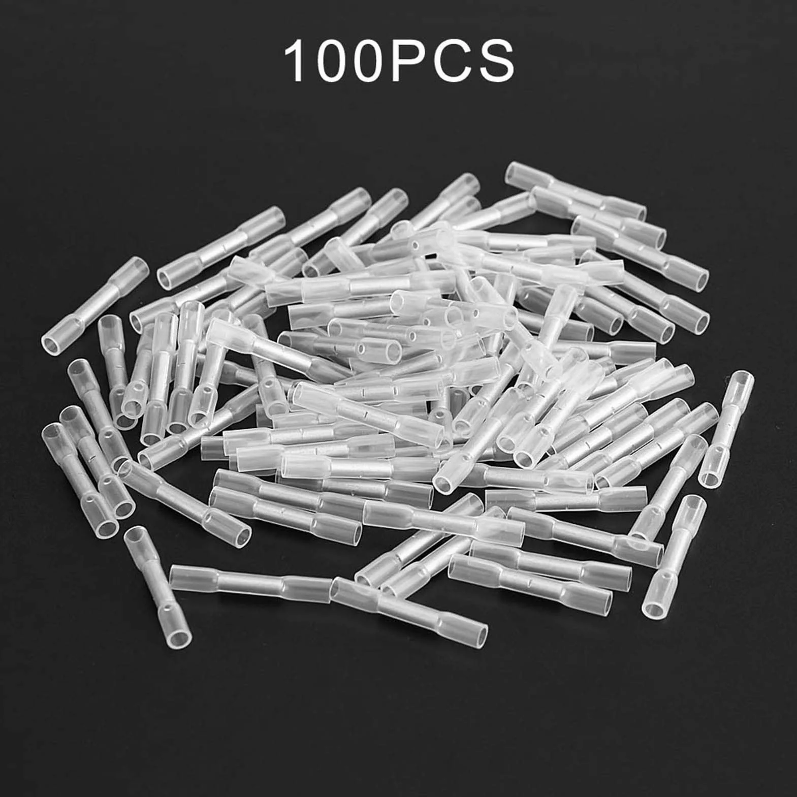 100 Sztuk 26-24 AWG Złącza Lutowane, Izolowane Złącza Zaciskane Wodoodporne Złącza Kablowe Złącza Doczołowe Złącza Doczołowe Złącza Termokurczliwe Elektryczne Złącze Zaciskane