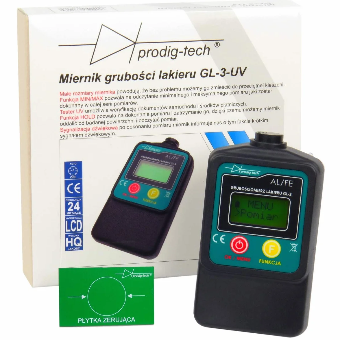 Miernik grubości lakieru GL-3UV Tester lakieru samochodowego Stal aluminium UV