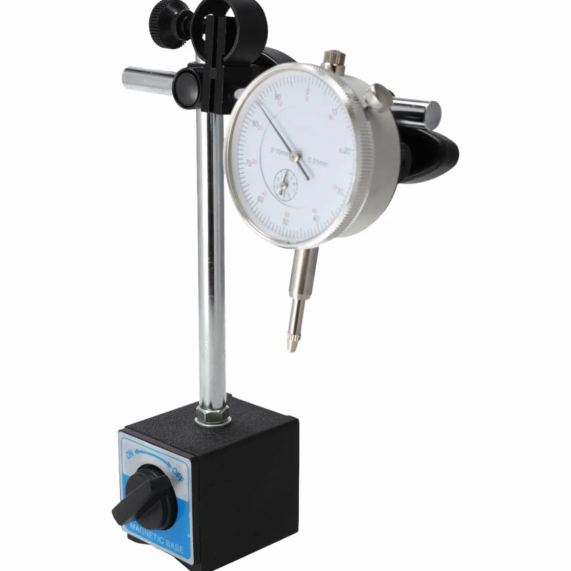 RESSER Statyw Magnetyczny z Czujnikiem Zegarowym 0-100 mm Uchwyt Pomiarowy