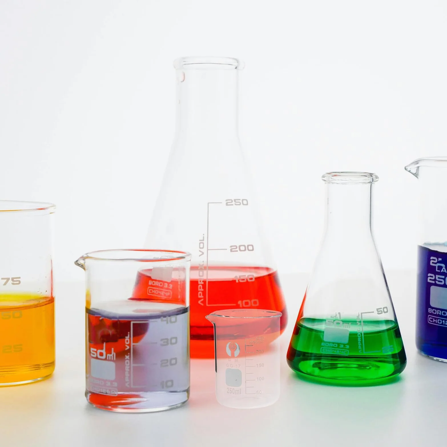 5 Szt. Częściowy Zestaw Szklanych Zlewek Pomiarowych Odporne Wysoką Temperaturę Precyzyjne Laboratoryjne Zlewki z Podziałką Do Chemii i Edukacji